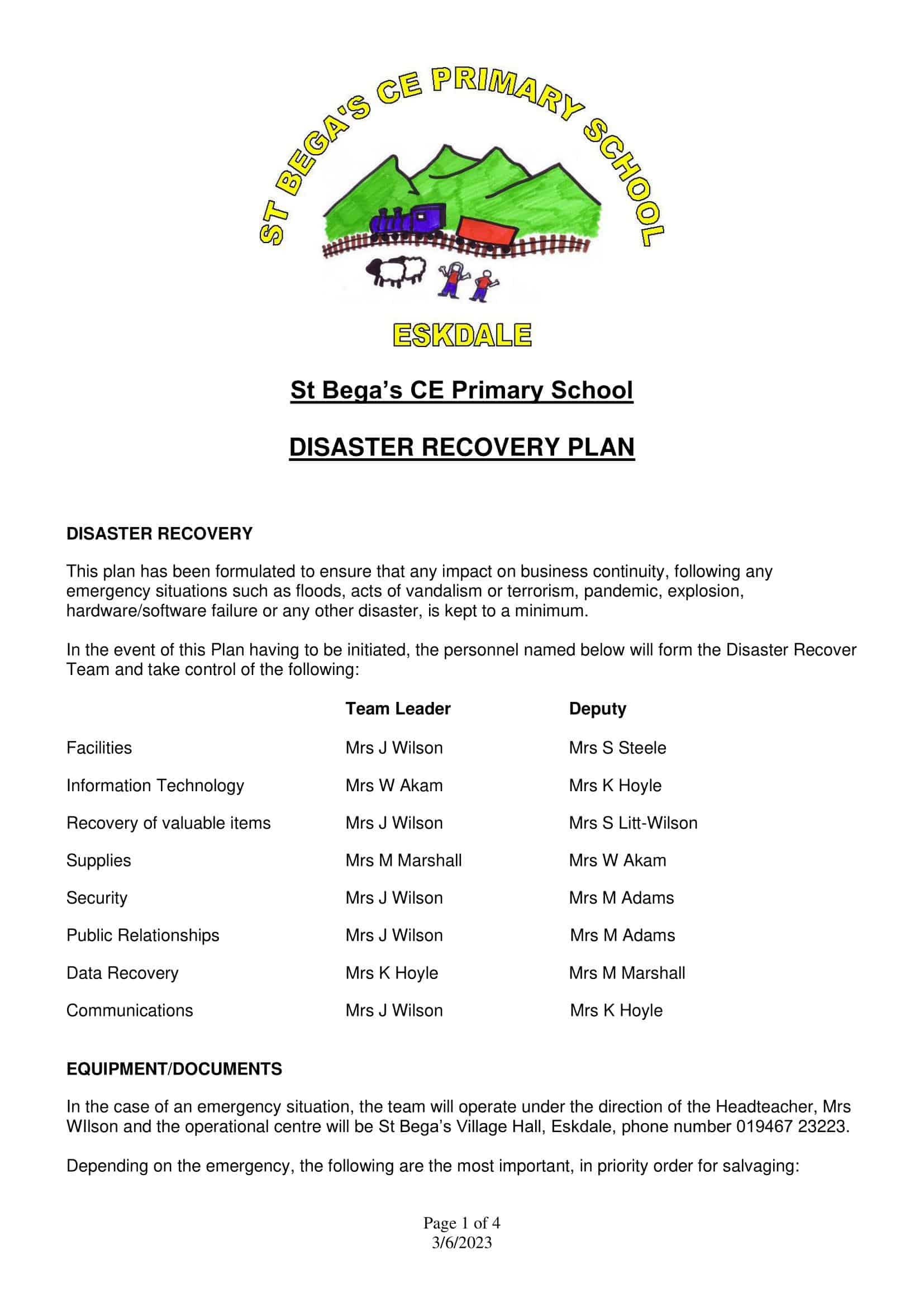 sample disaster recovery plan sample disaster recovery plan