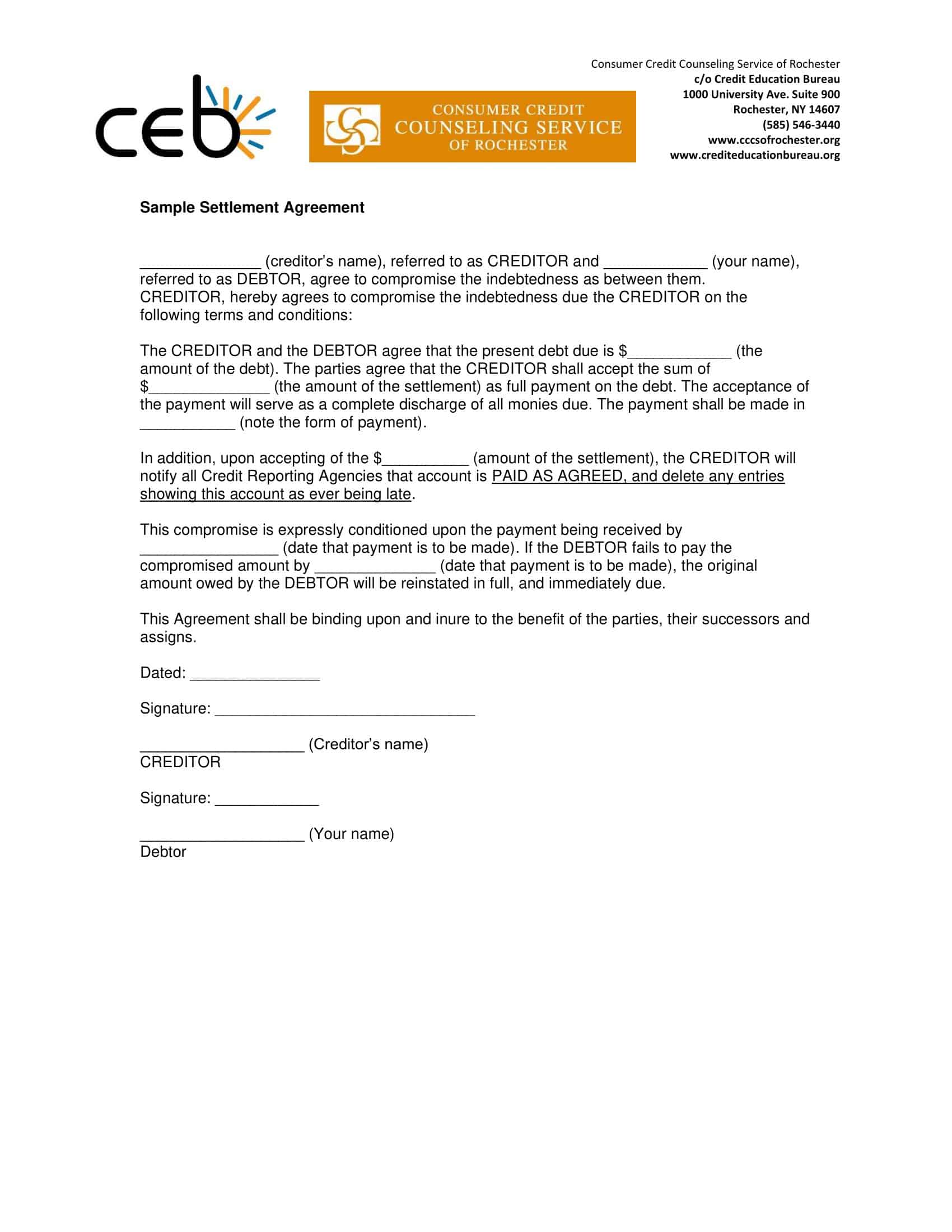 sample divorce settlement agreement sample divorce settlement agreement