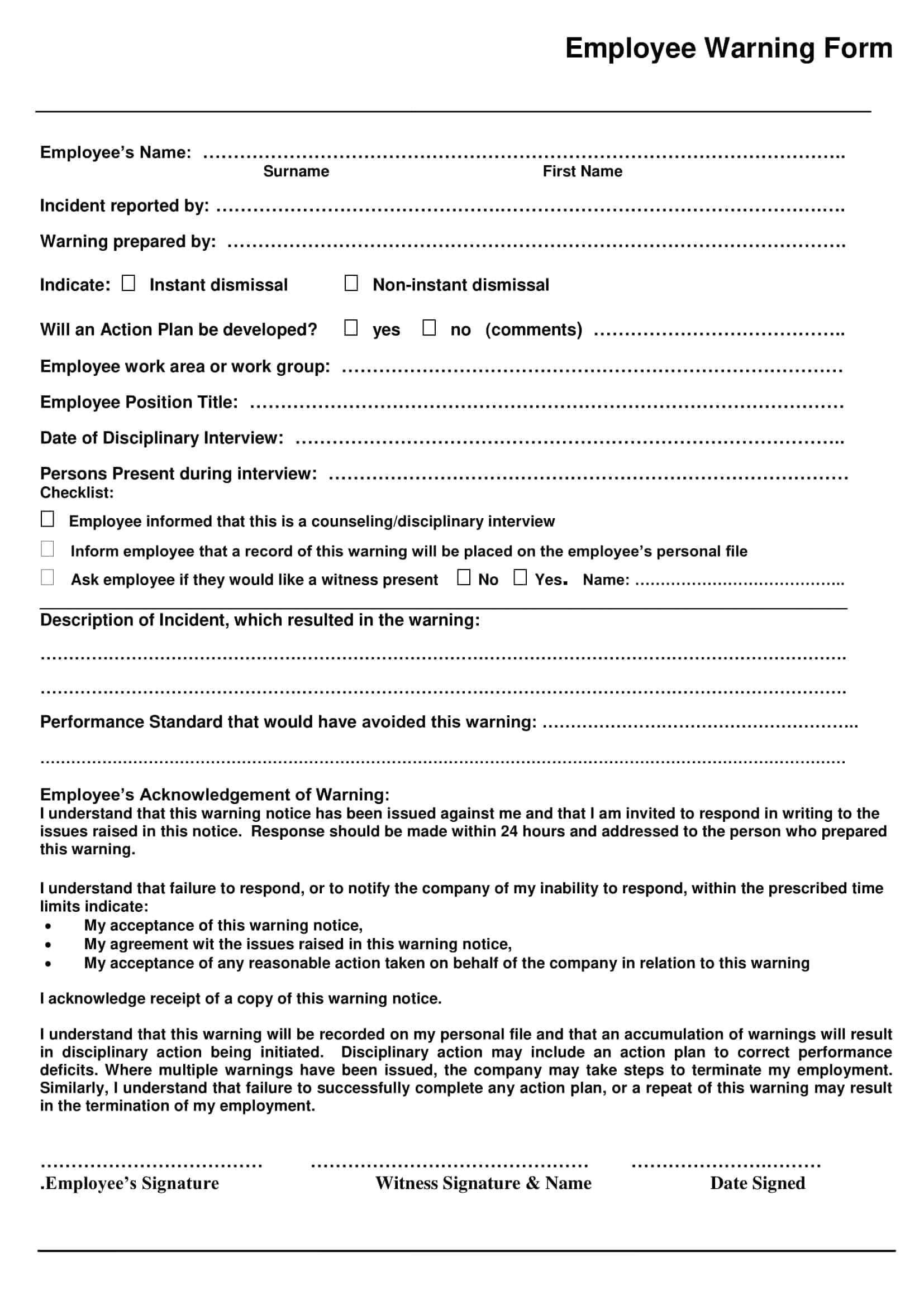 sample employee warning letter sample employee warning letter