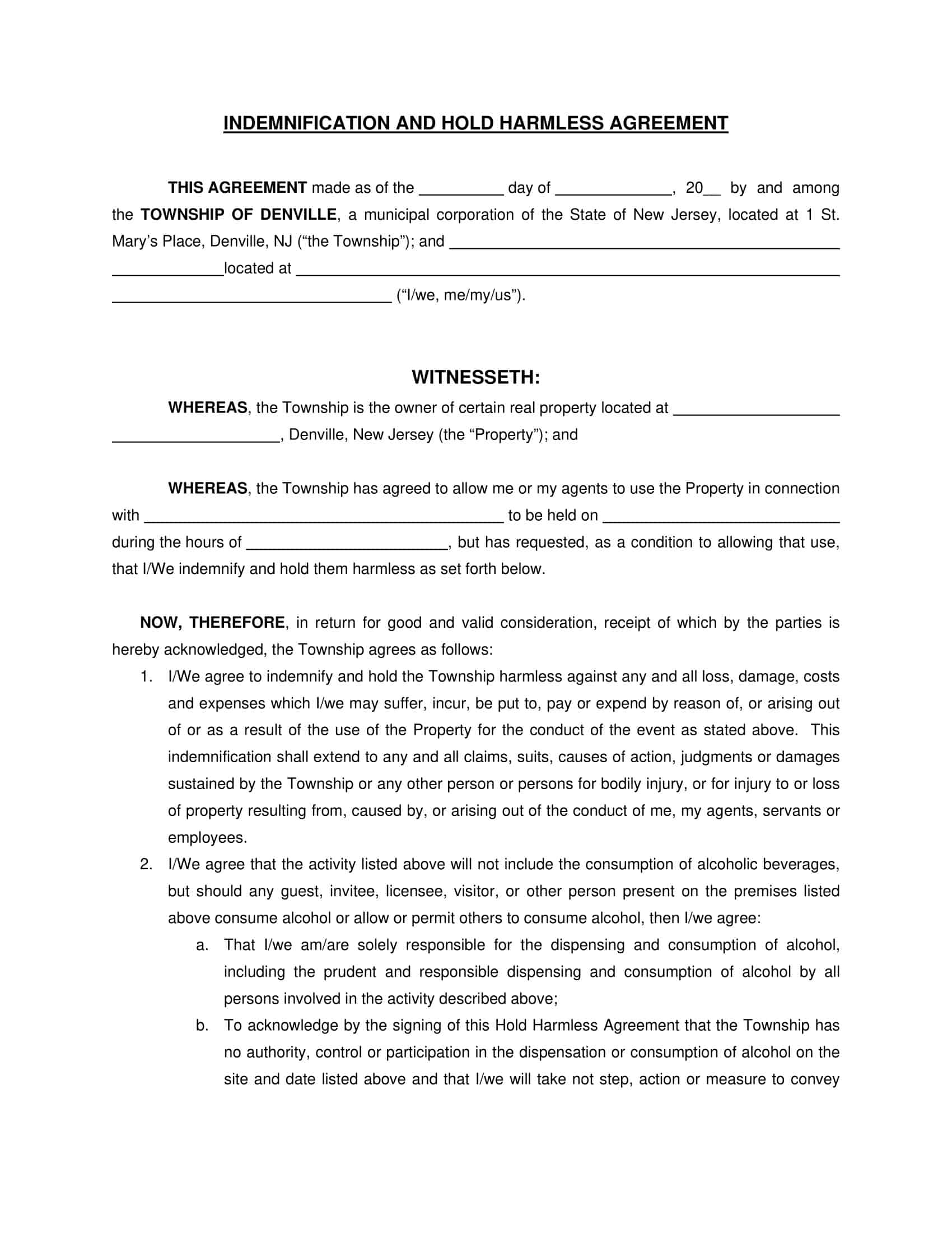 sample hold harmless agreement pdf sample hold harmless agreement pdf