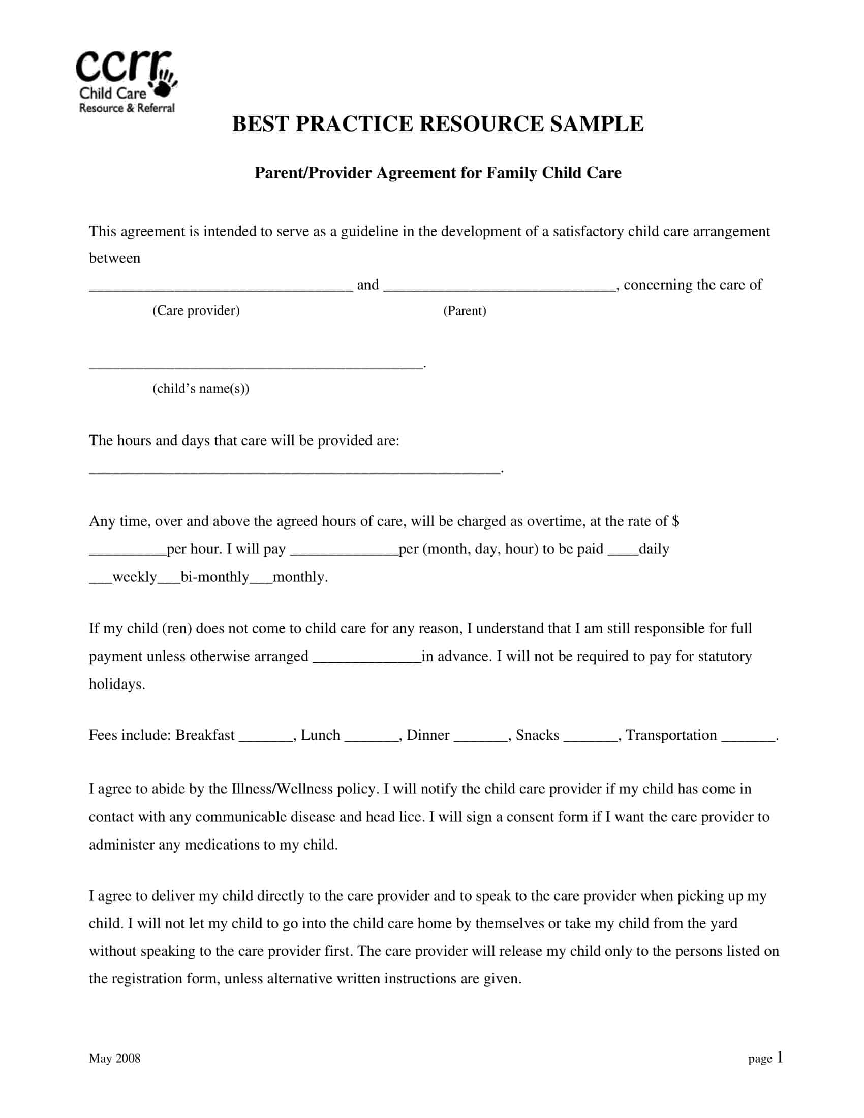 sample home daycare contract sample home daycare contract