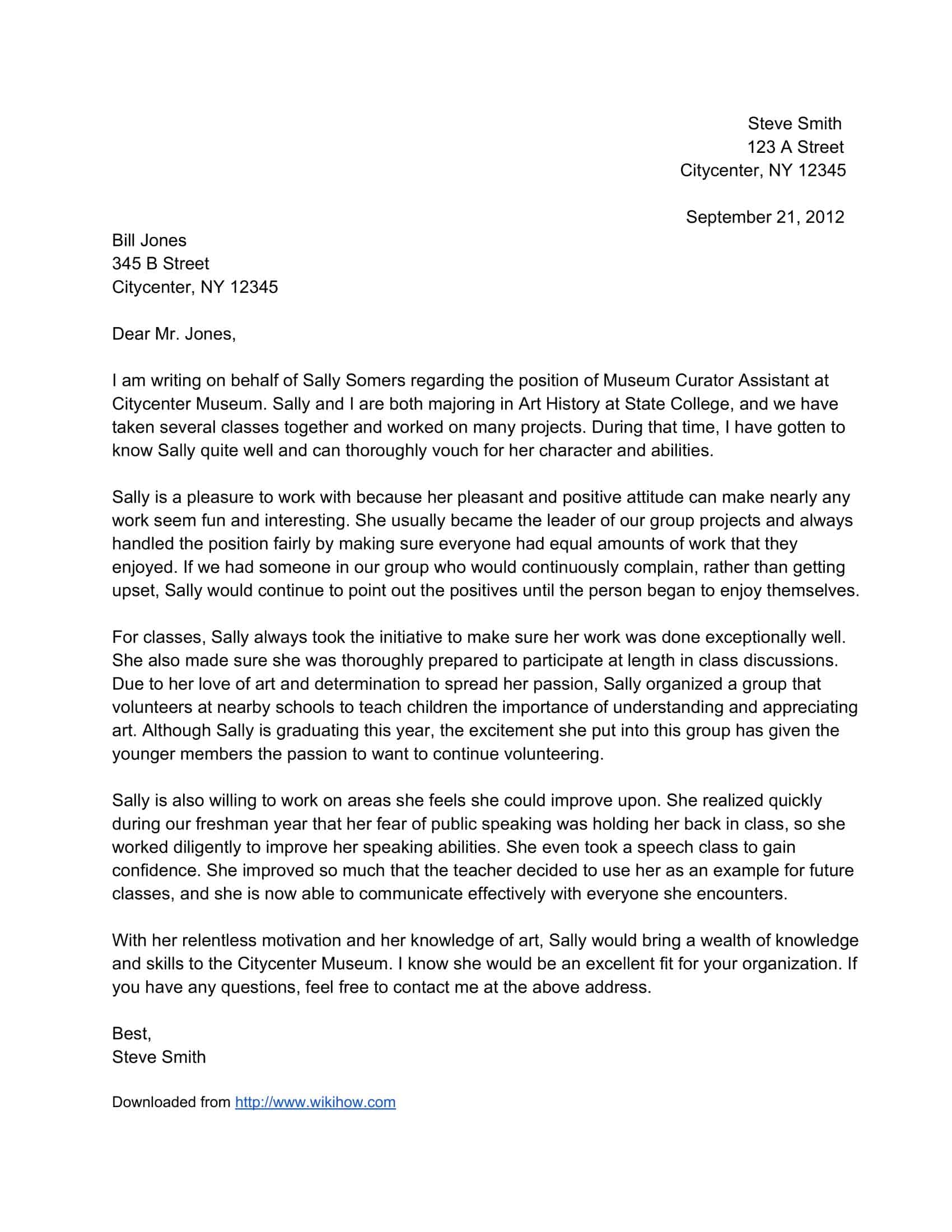 sample letter of recommendation sample letter of recommendation