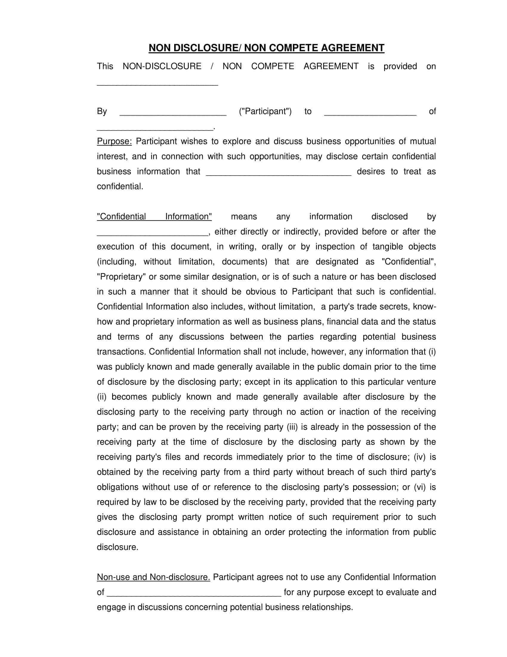 sample non disclosure agreement sample non disclosure agreement