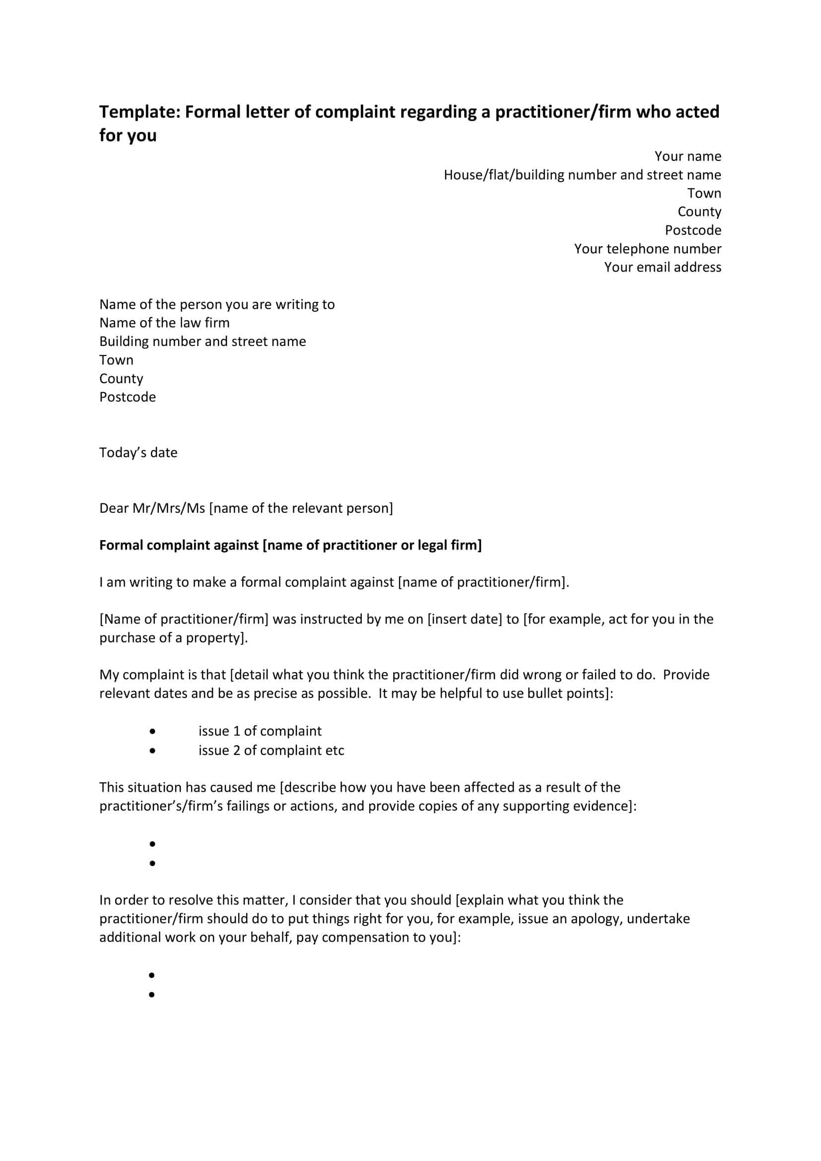 sample of a complaint letter sample of a complaint letter