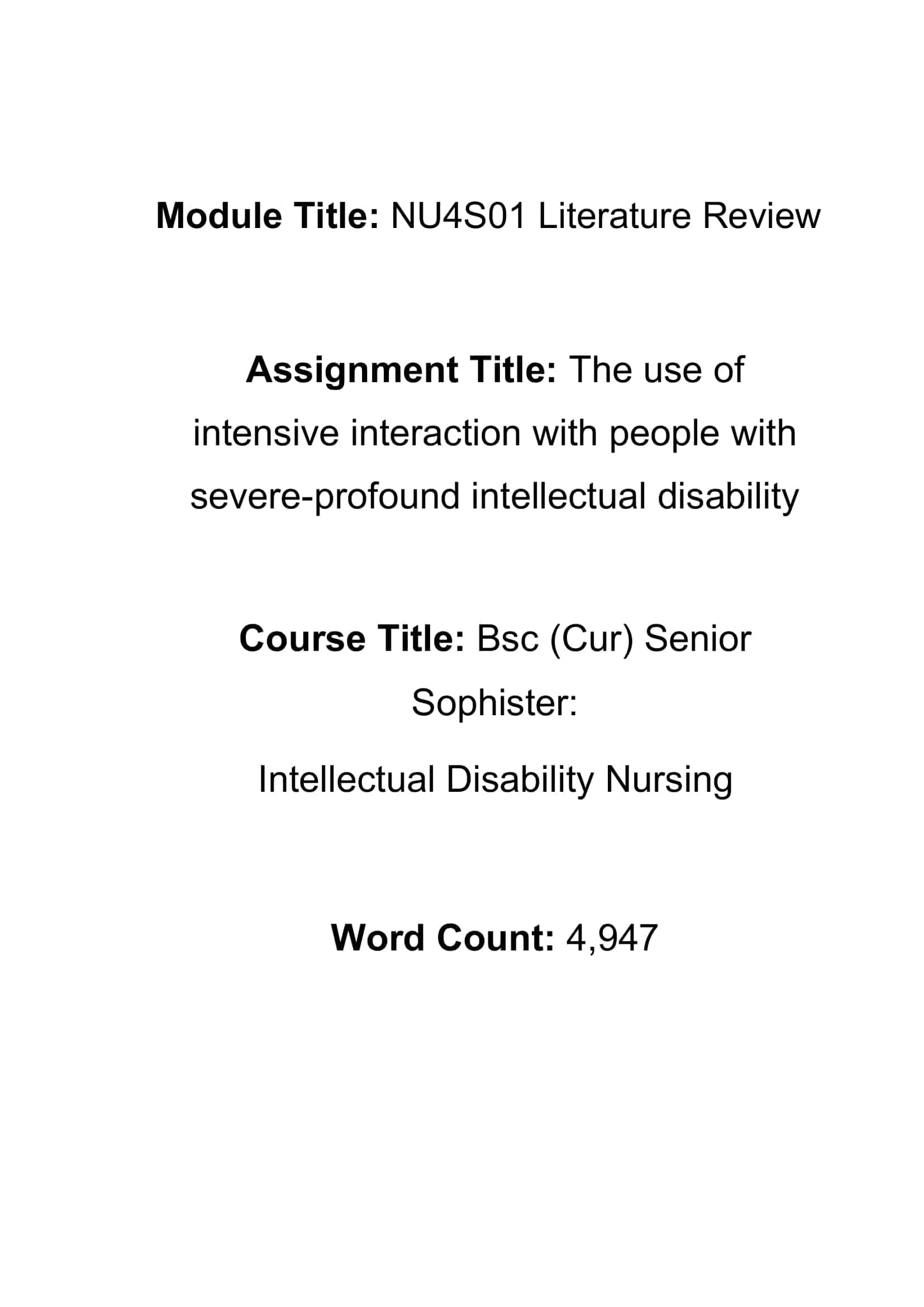 sample of a literature review sample of a literature review