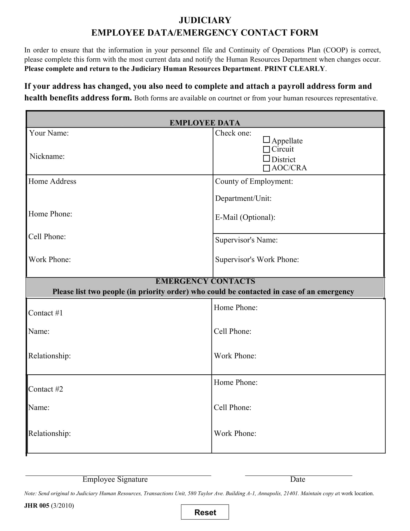 sample of emergency contact form sample of emergency contact form