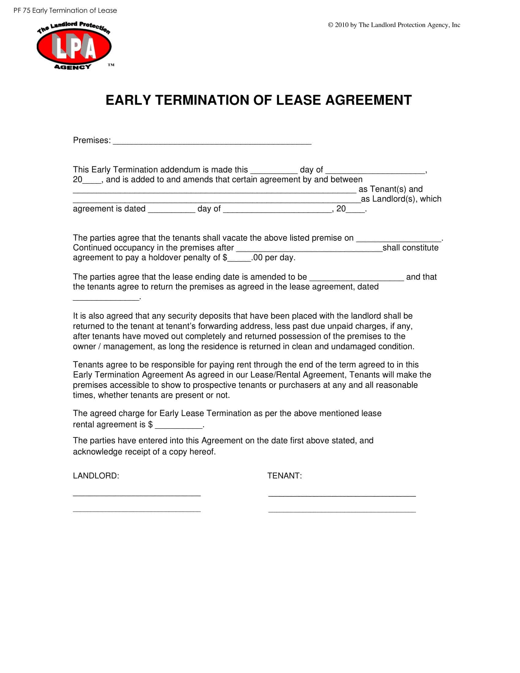 Termination Of Rental Agreement Template Termination Of Rental Agreement Template