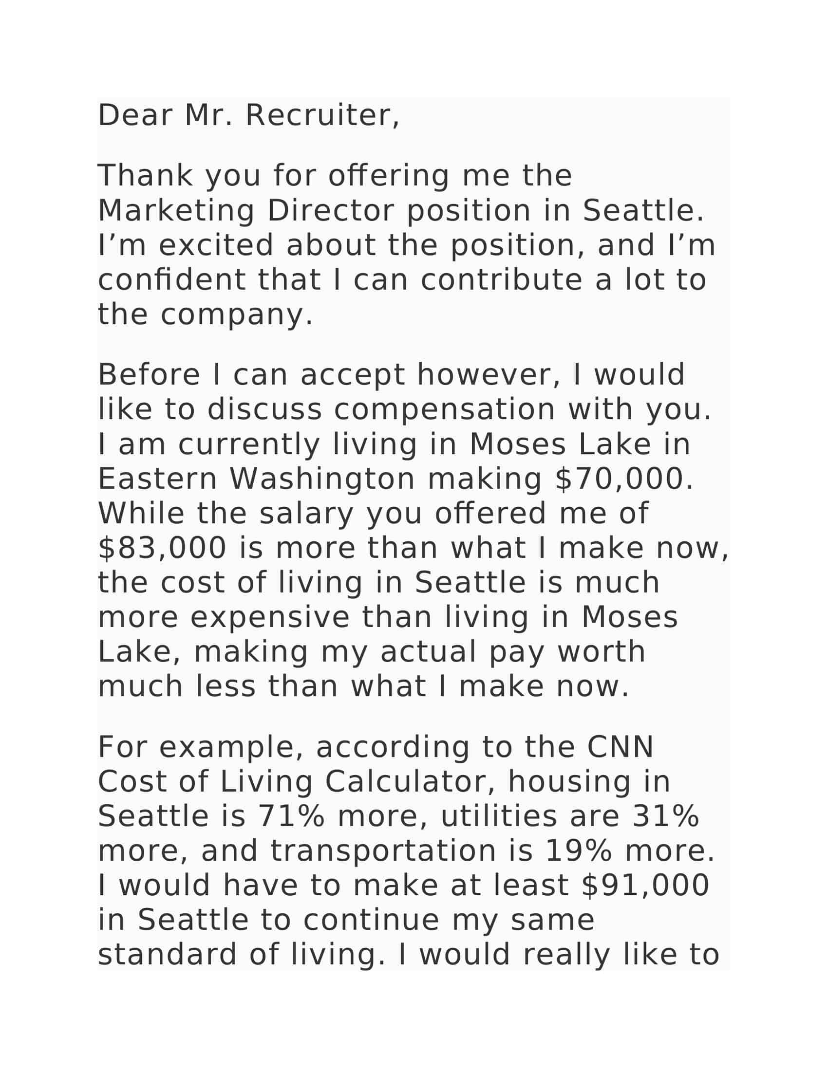 sample of salary negotiation letter sample of salary negotiation letter
