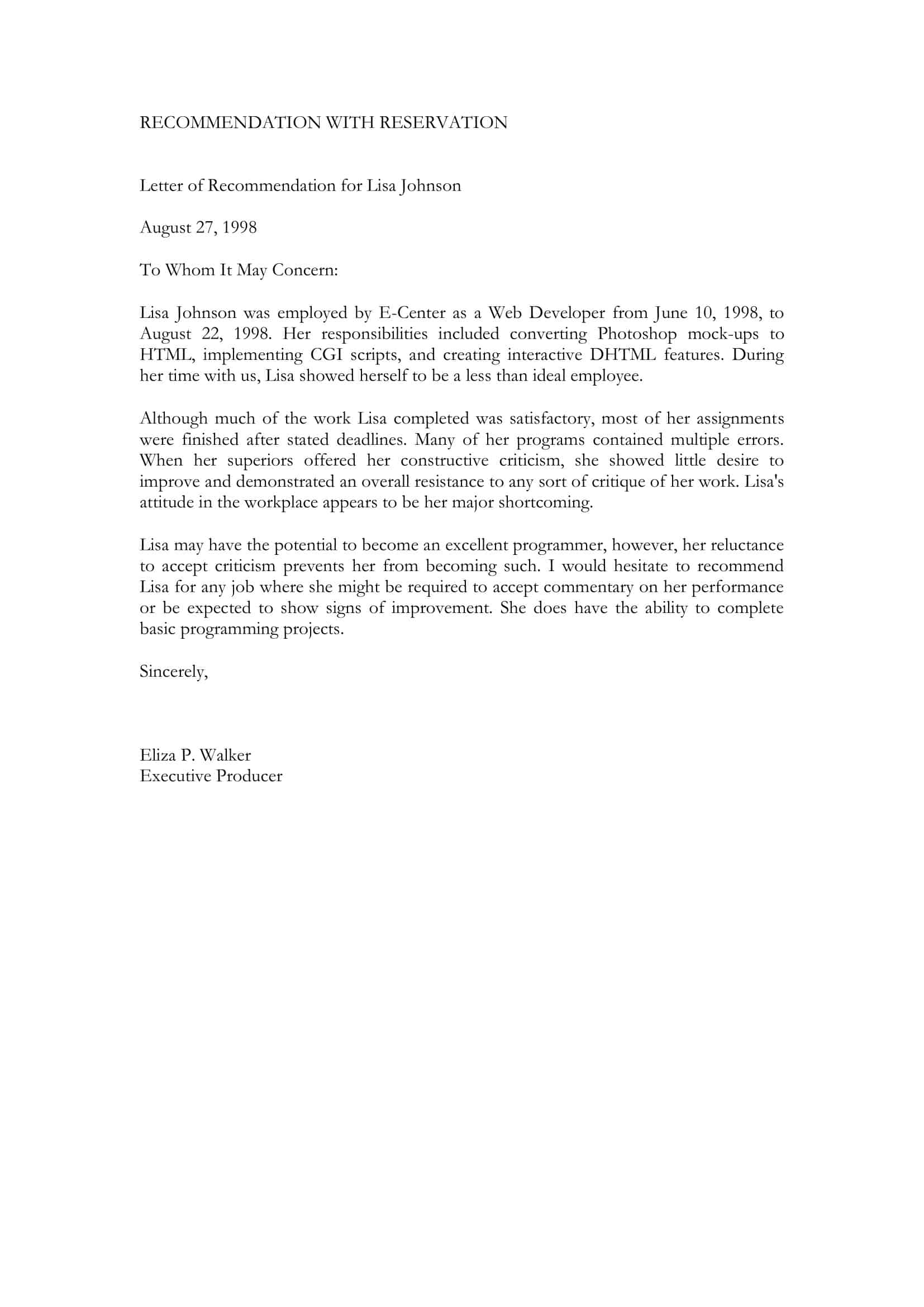 sample recommendation letter from manager sample recommendation letter from manager