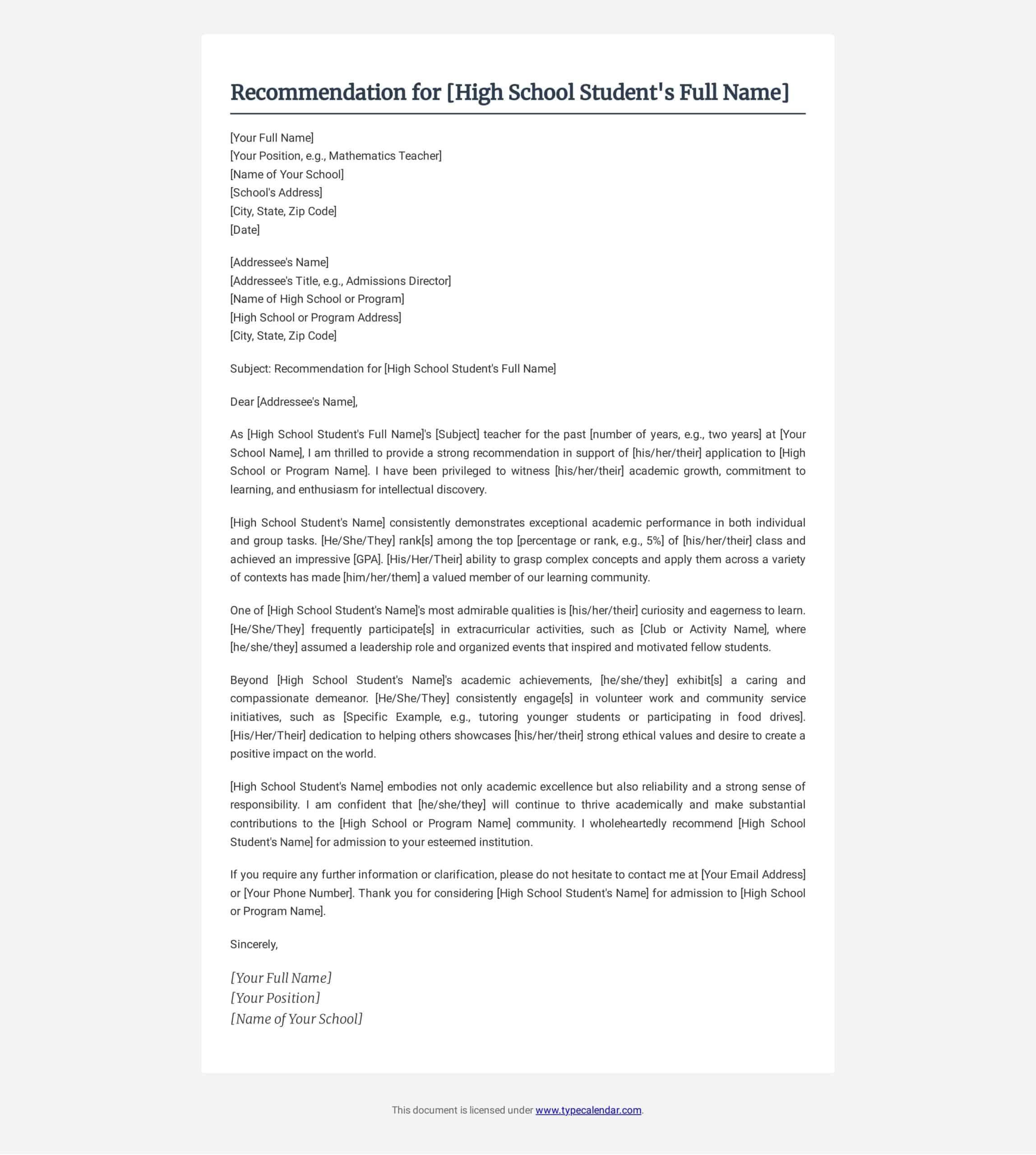 sample request for letter of recommendation from high school teacher sample request for letter of recommendation from high school teacher