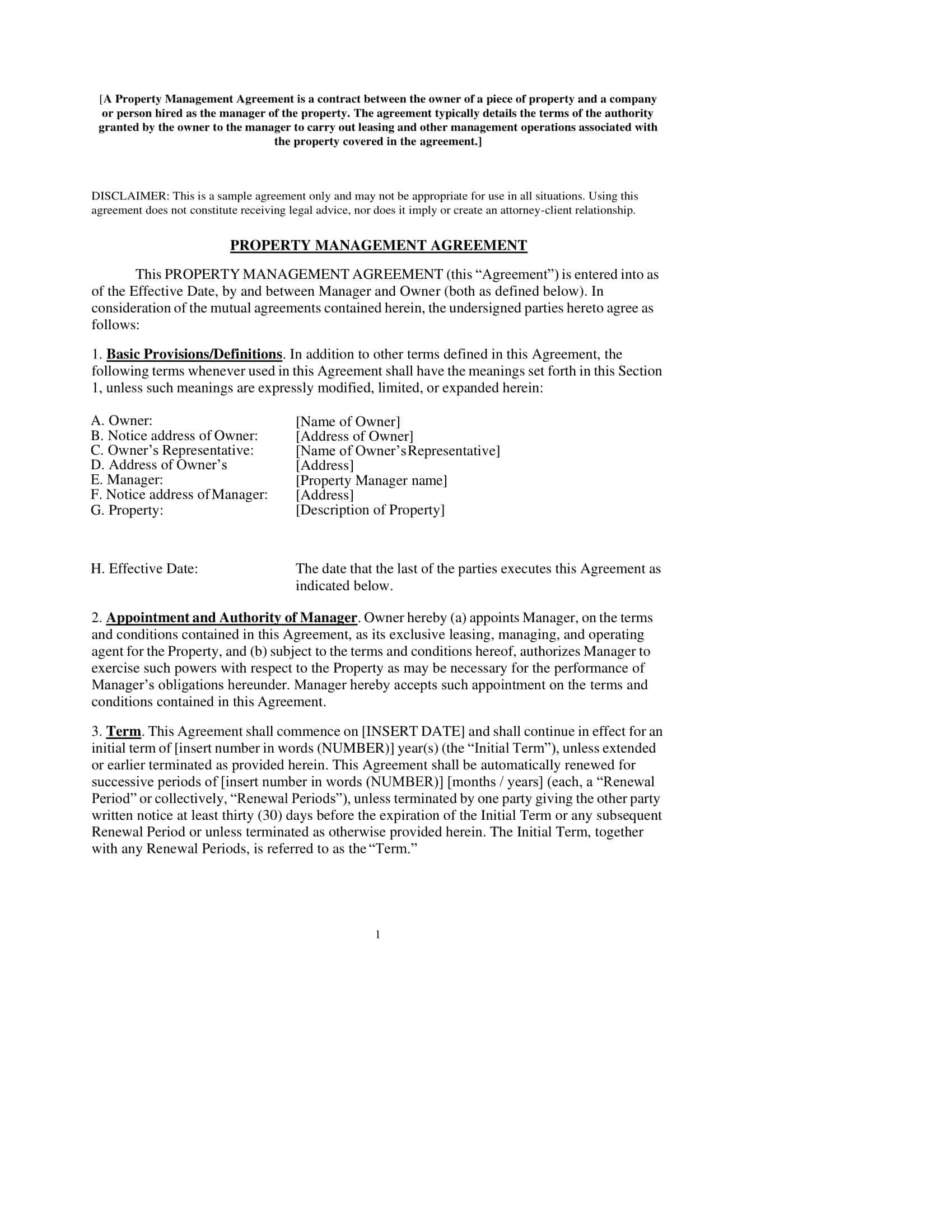 sample vacation rental property management agreement sample vacation rental property management agreement