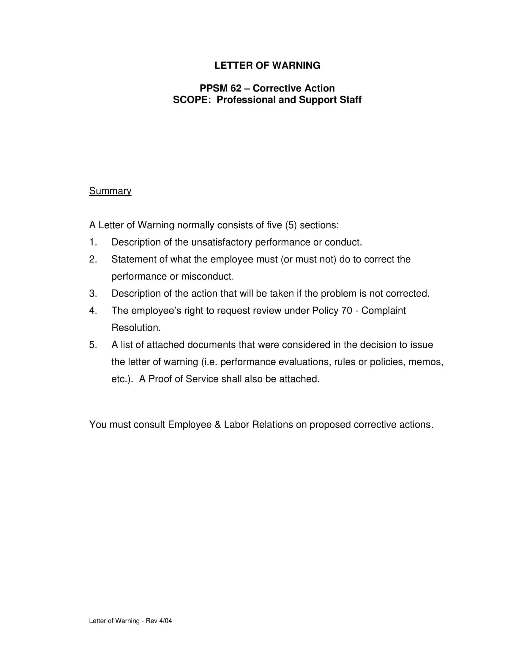 sample warning letter to employee sample warning letter to employee