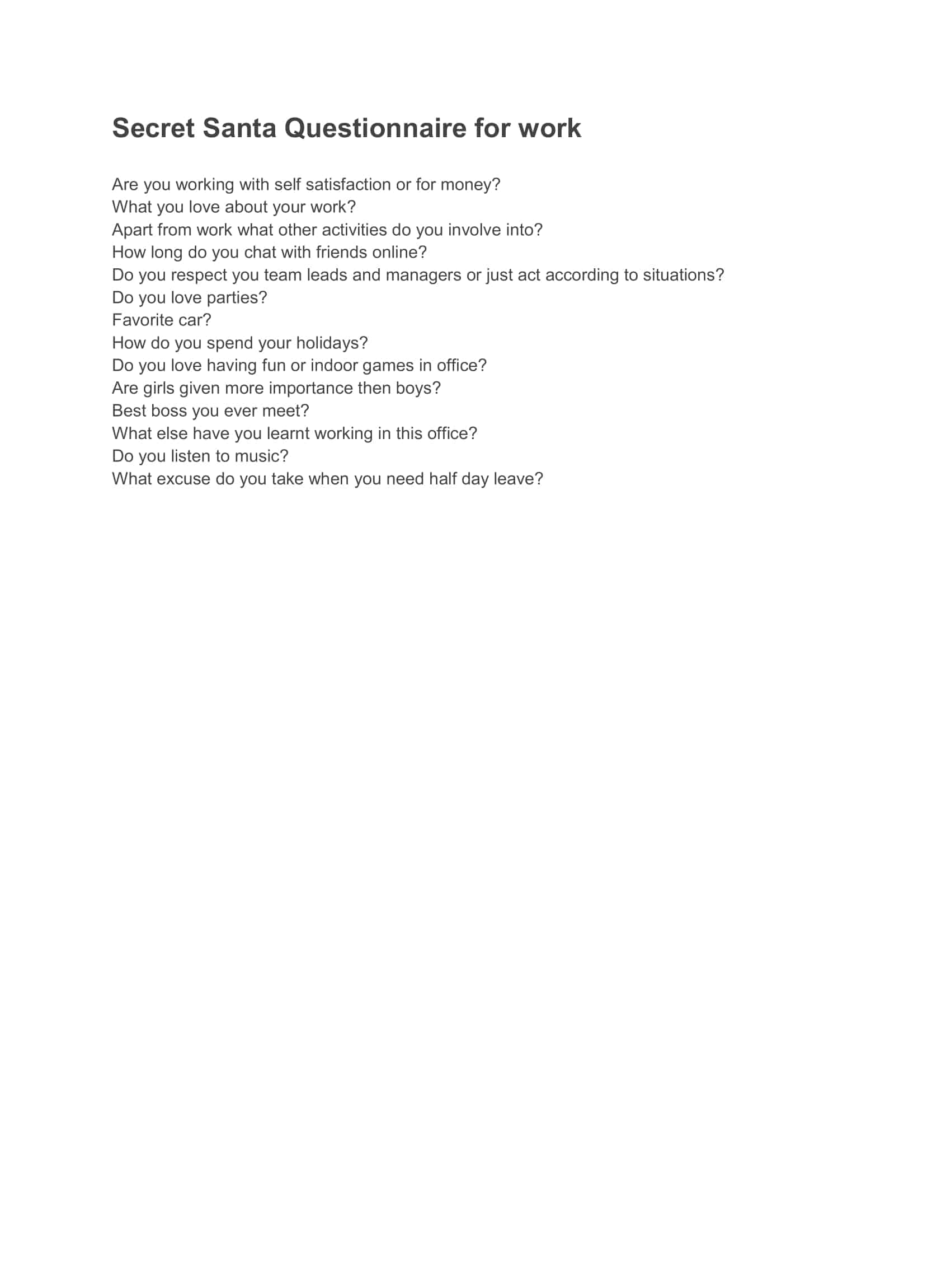 santa questionnaire template word santa questionnaire template word