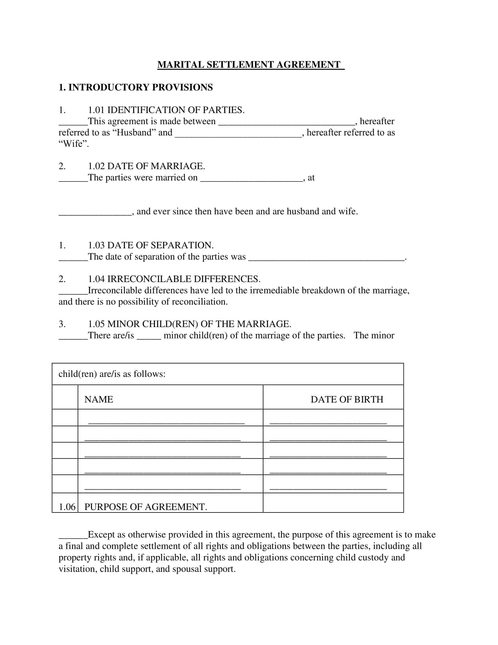 Virginia Separation Agreement Template Virginia Separation Agreement Template