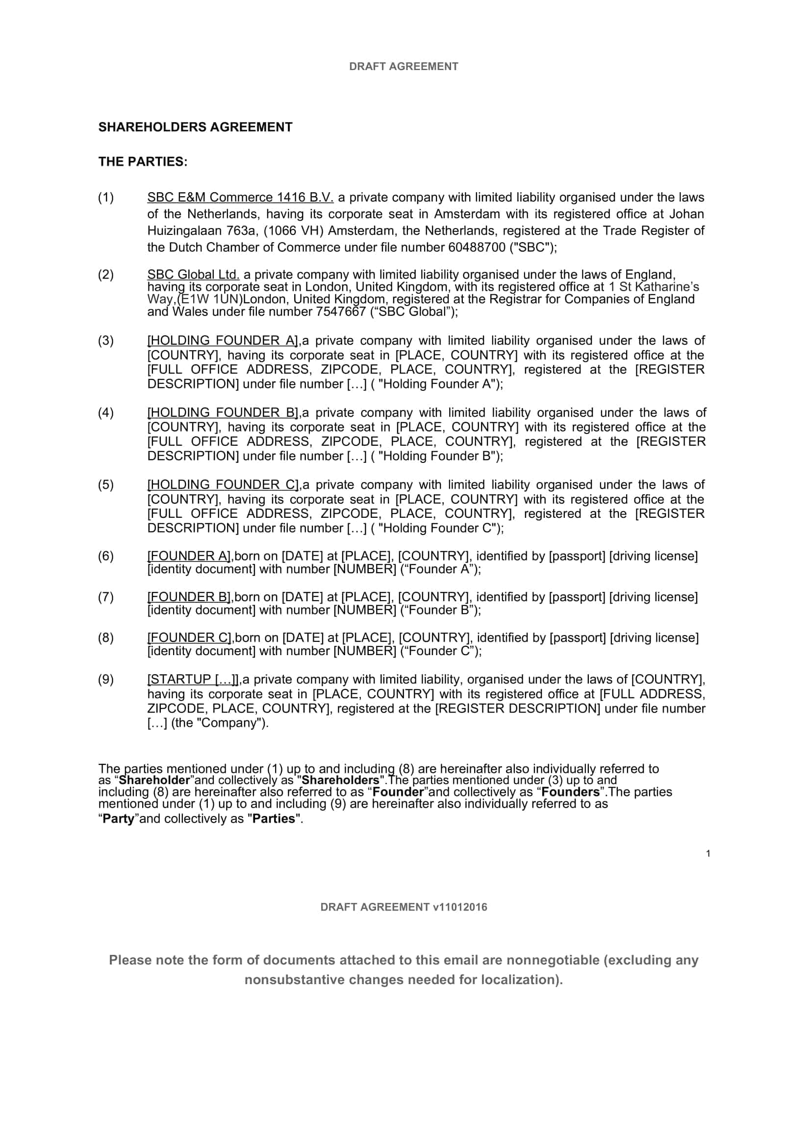 shareholders agreement sample shareholders agreement sample