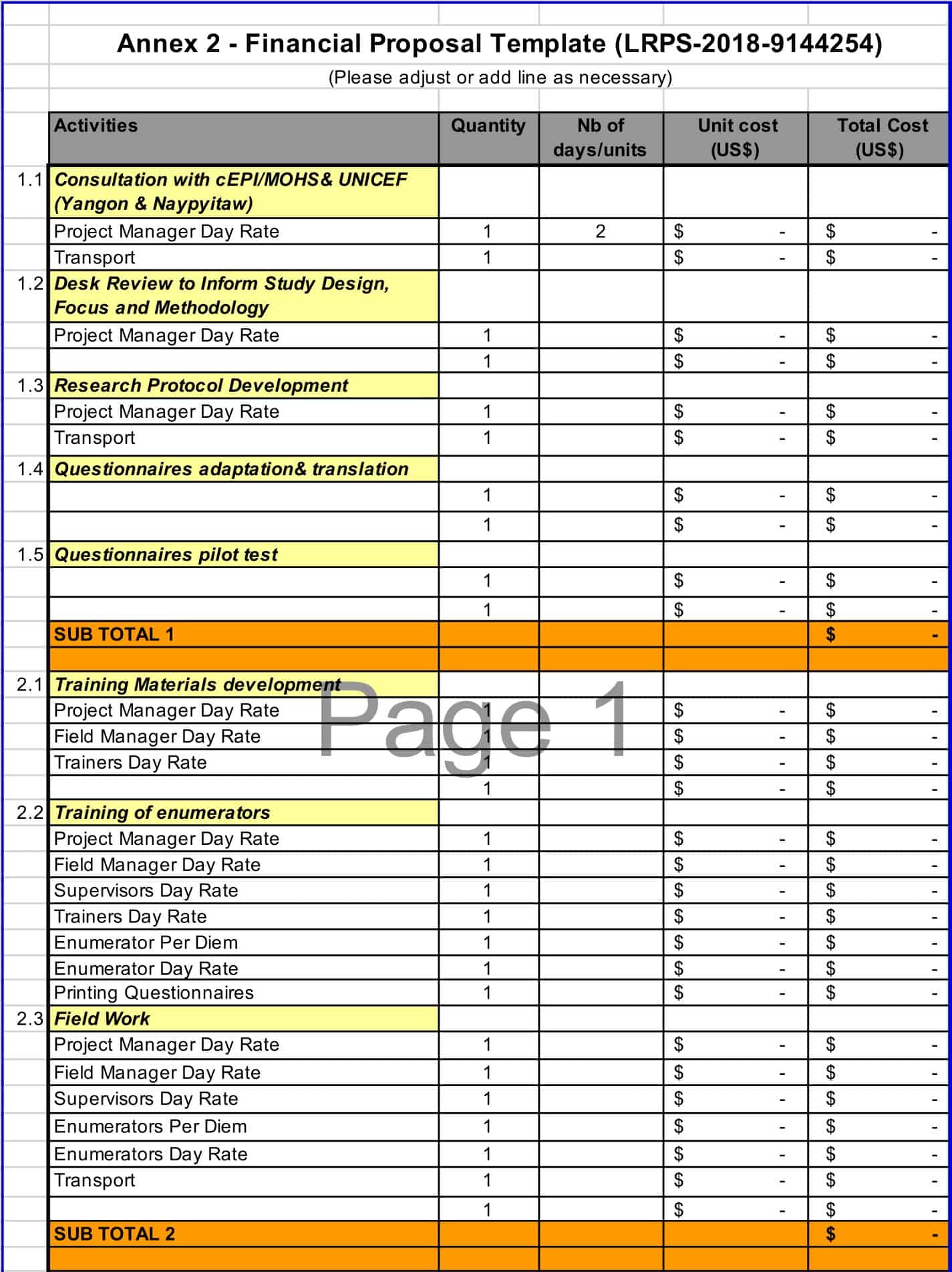 simple budget proposal sample excel simple budget proposal sample excel