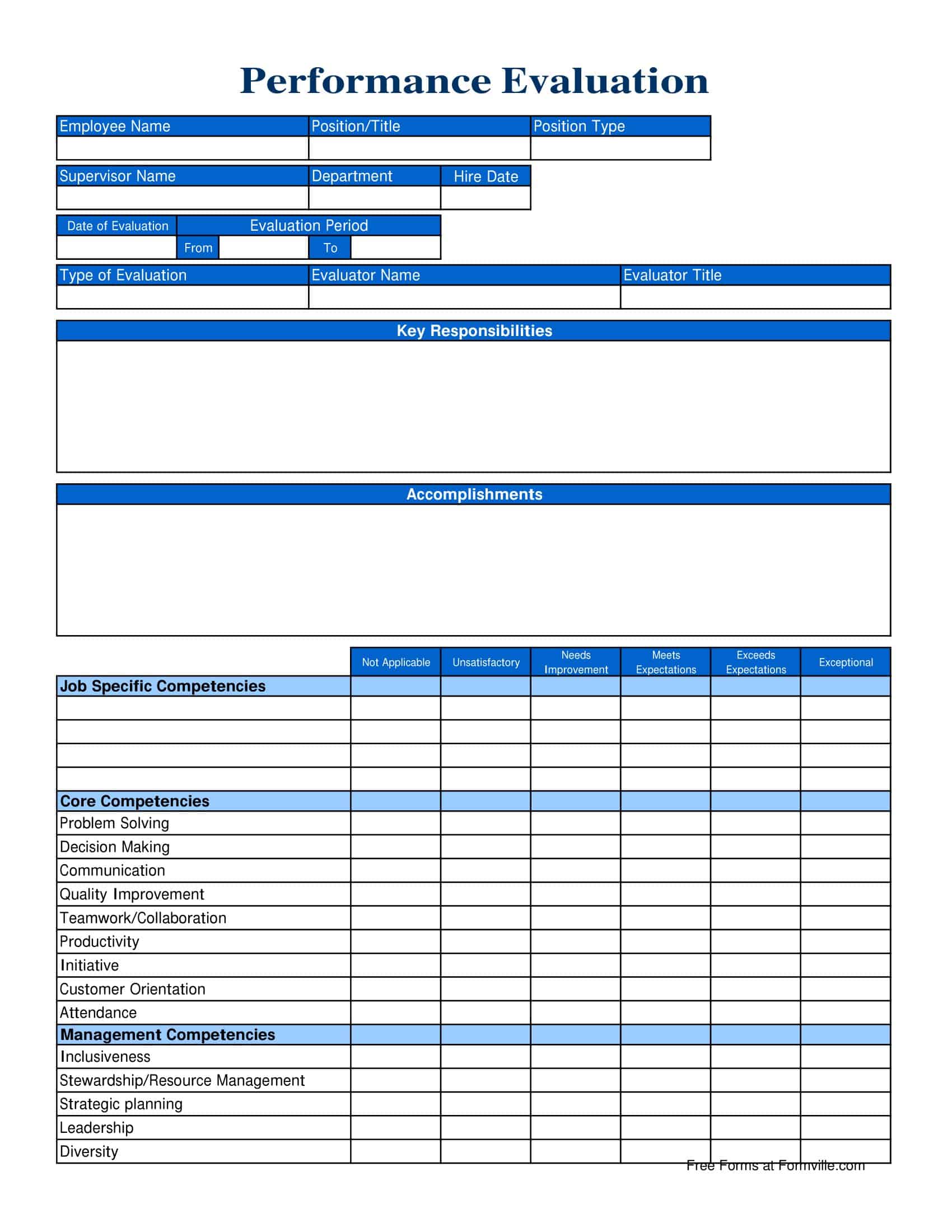 simple employee evaluation form simple employee evaluation form