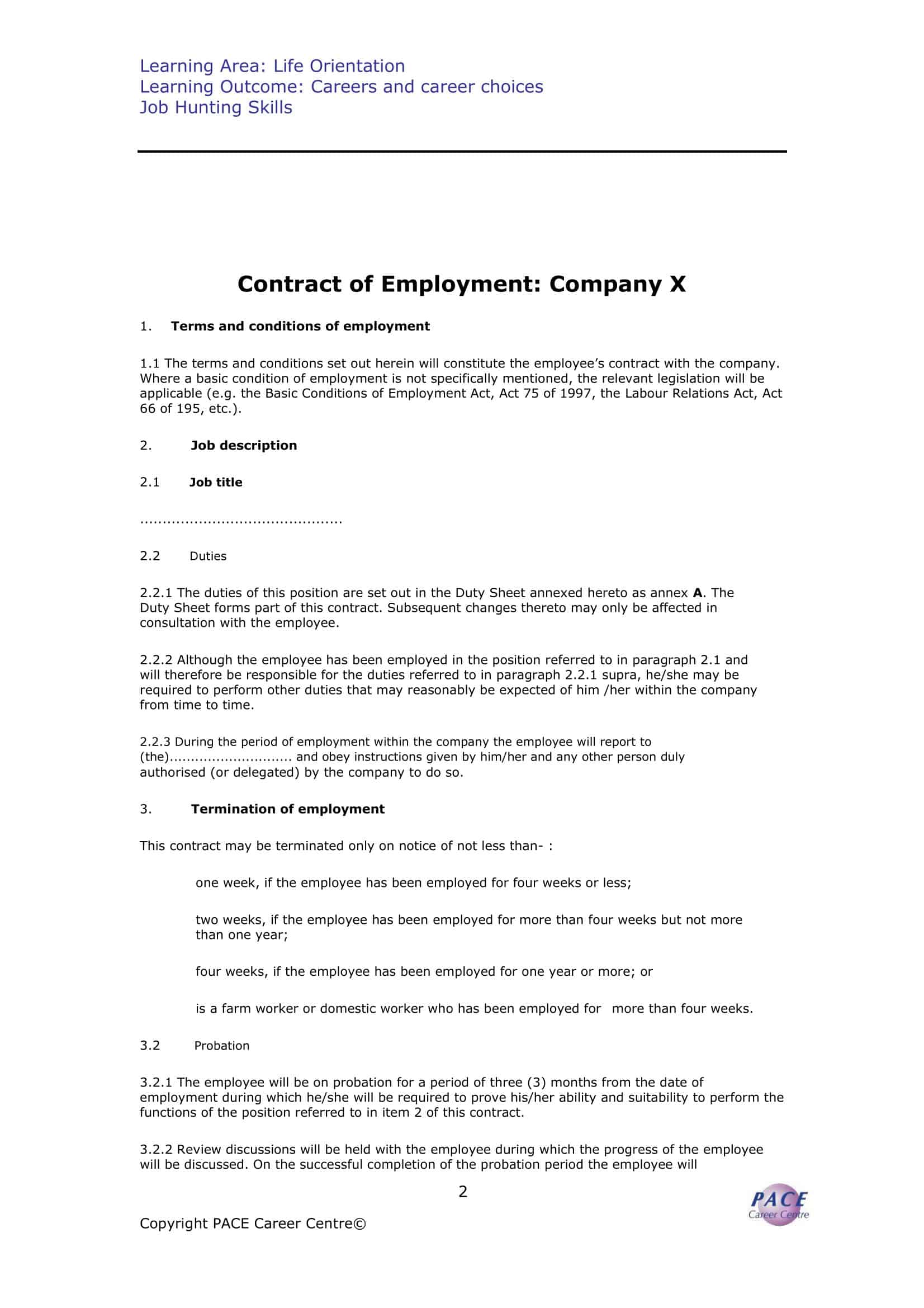 simple employment contract simple employment contract