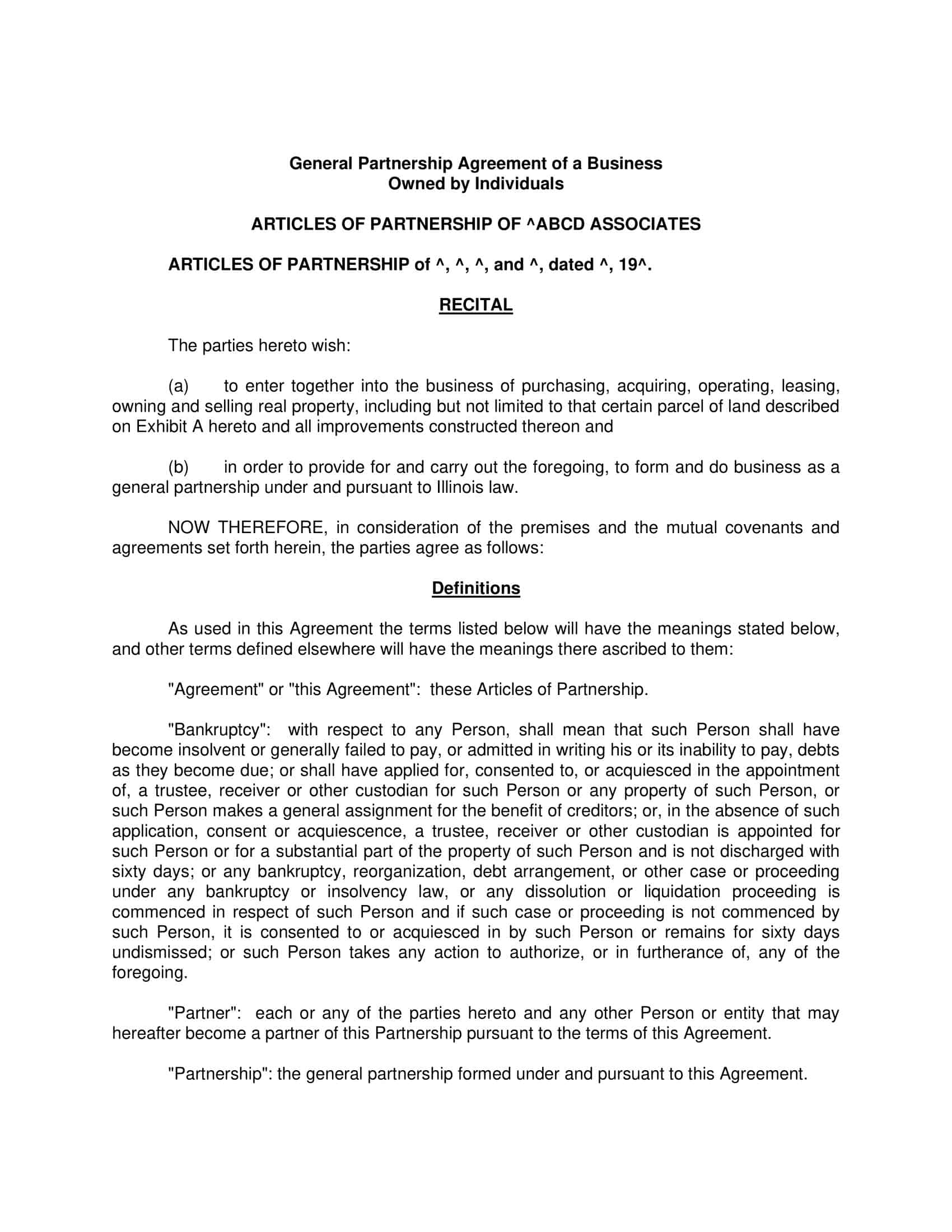 simple partnership agreement simple partnership agreement