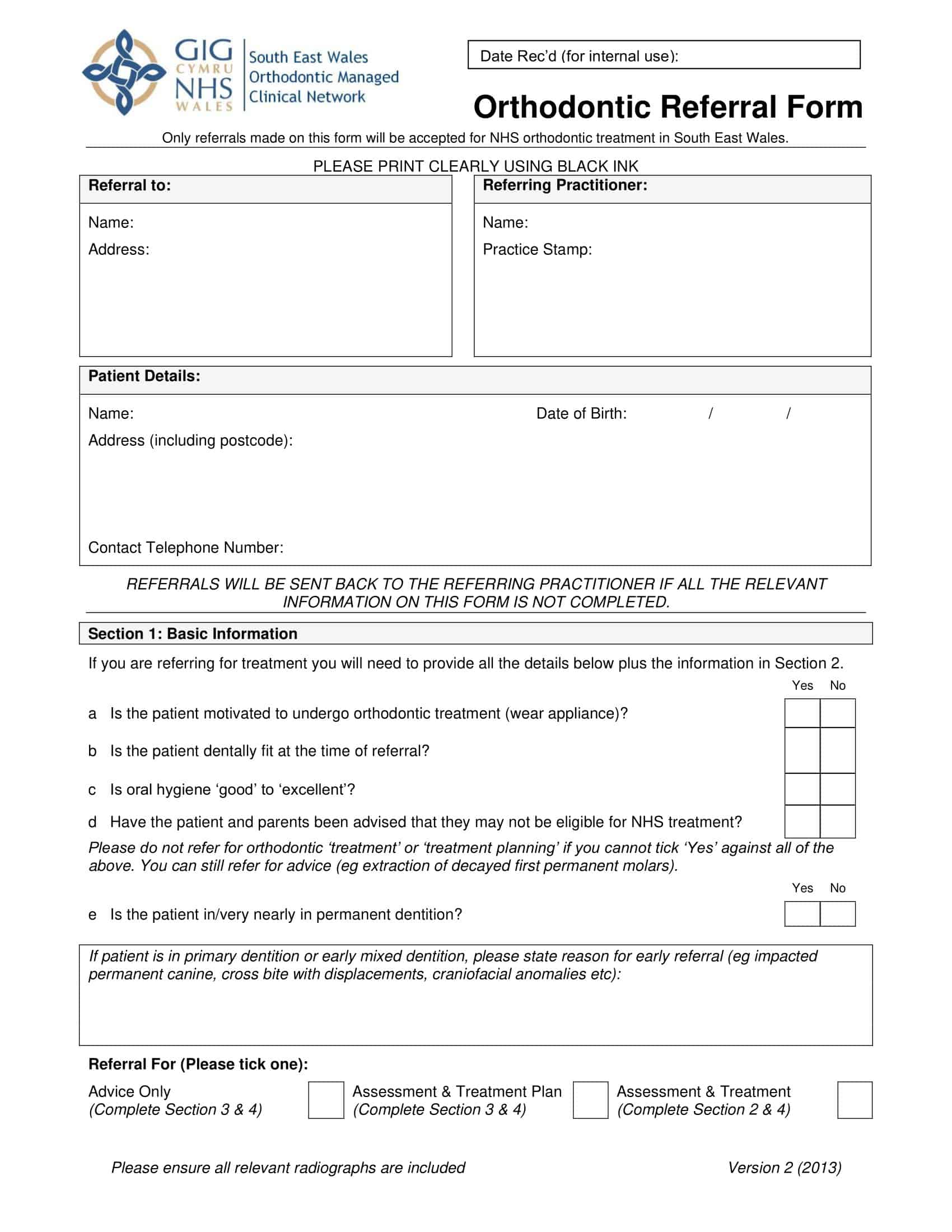 simple referral form template simple referral form template
