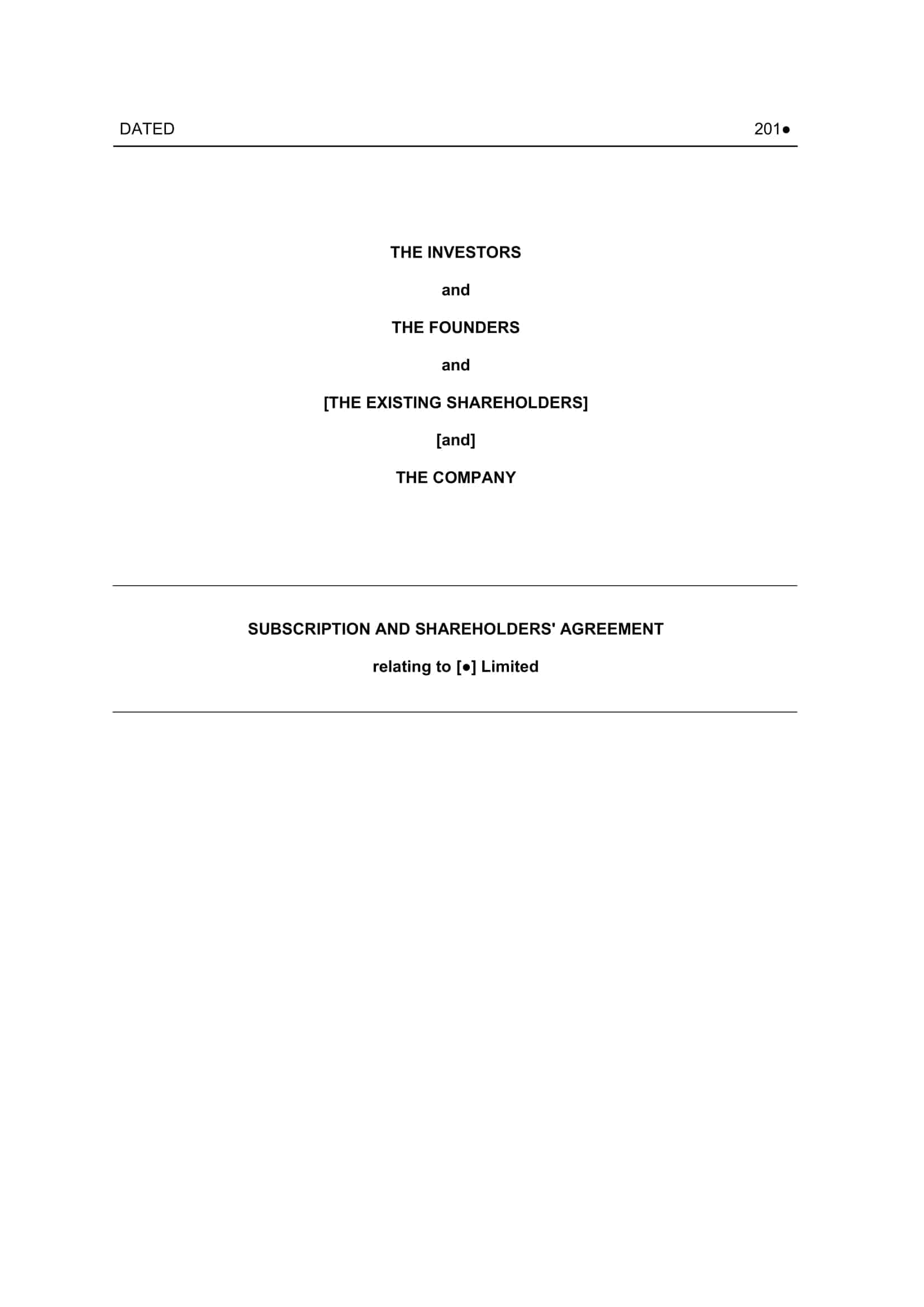 simple shareholders agreement simple shareholders agreement