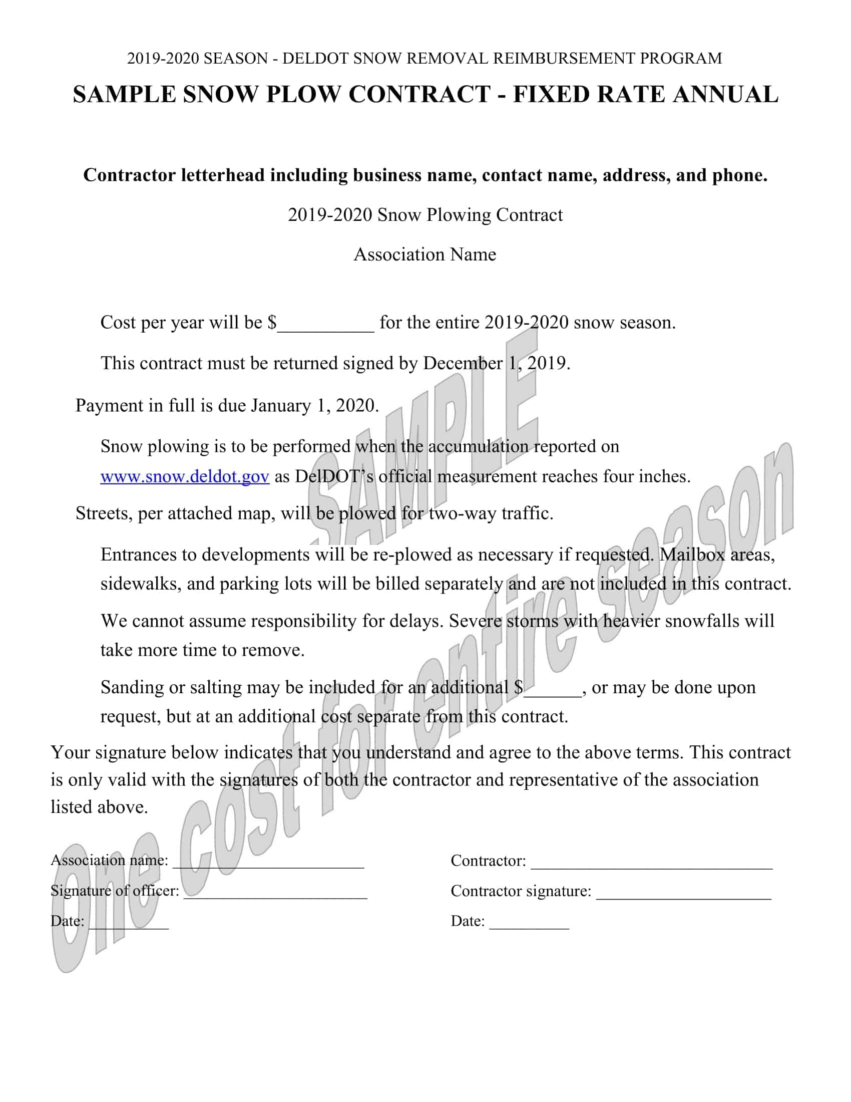 Free Printable Snow Removal Contract Templates PDF Word Free Printable Snow Removal Contract Templates PDF Word