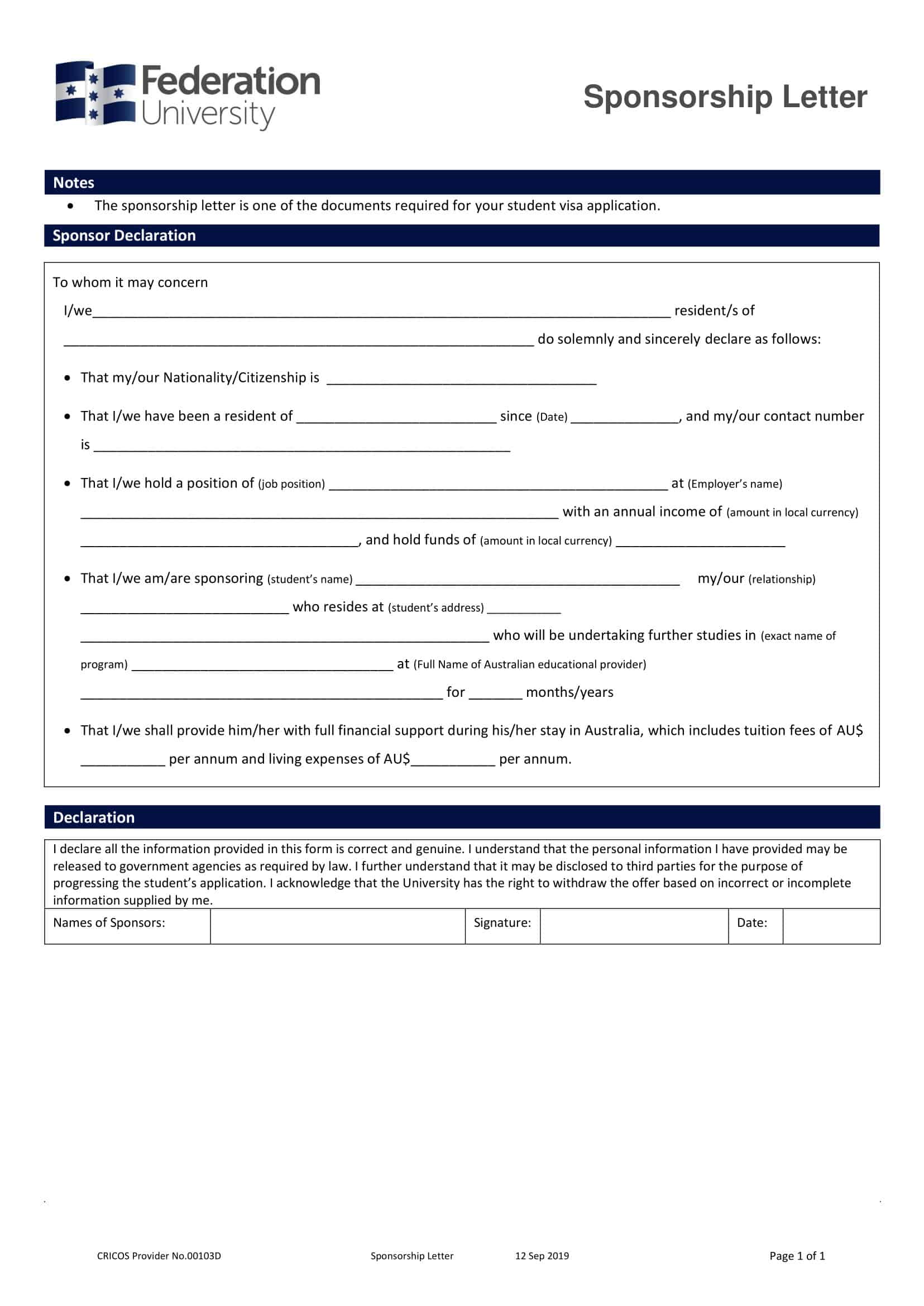 sponsorship letter template sponsorship letter template