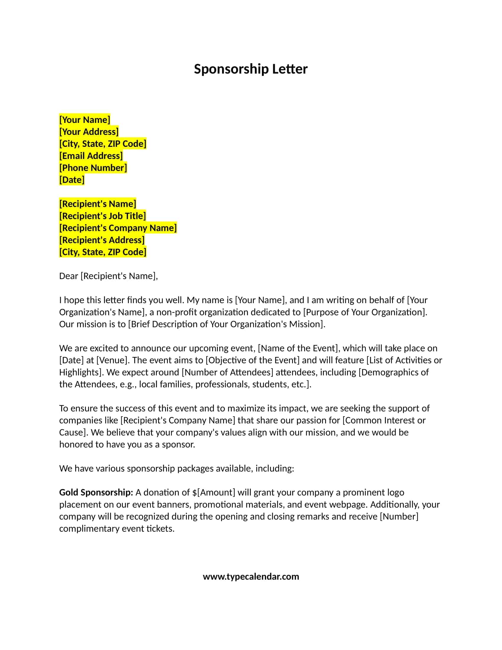 sponsorship letter sponsorship letter