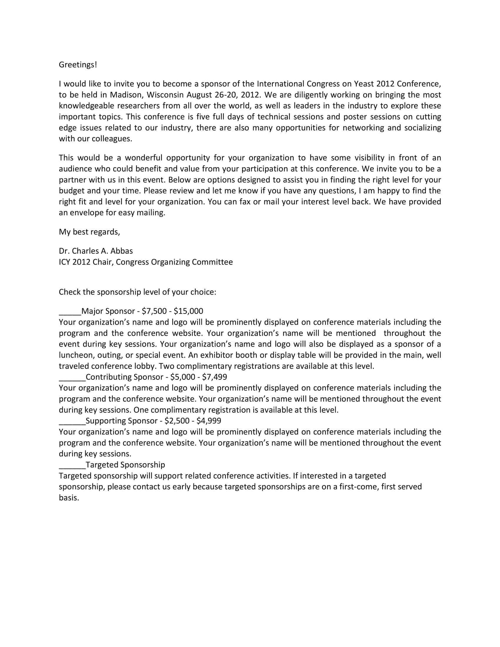 sponsorship request letter template sponsorship request letter template