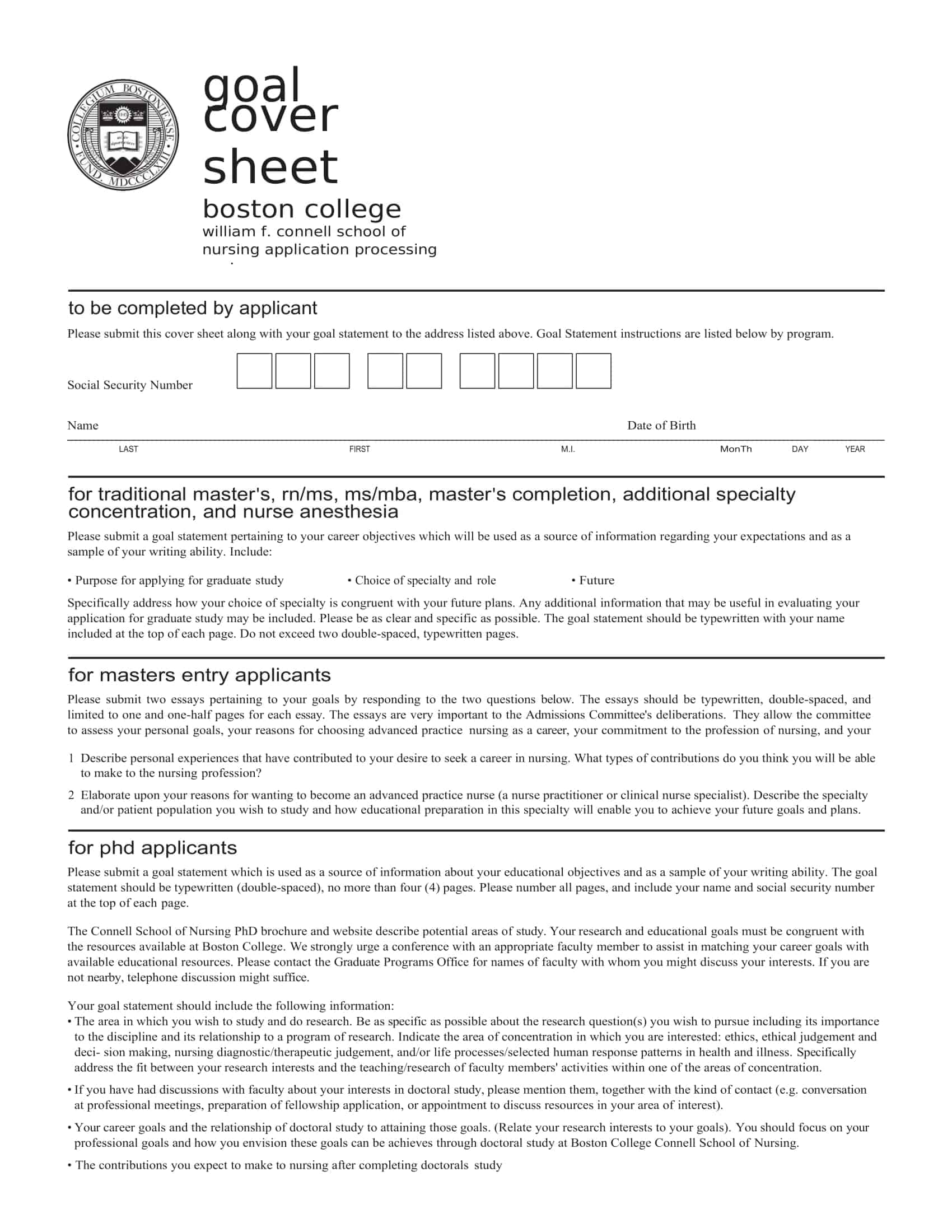 statement of goals statement of goals