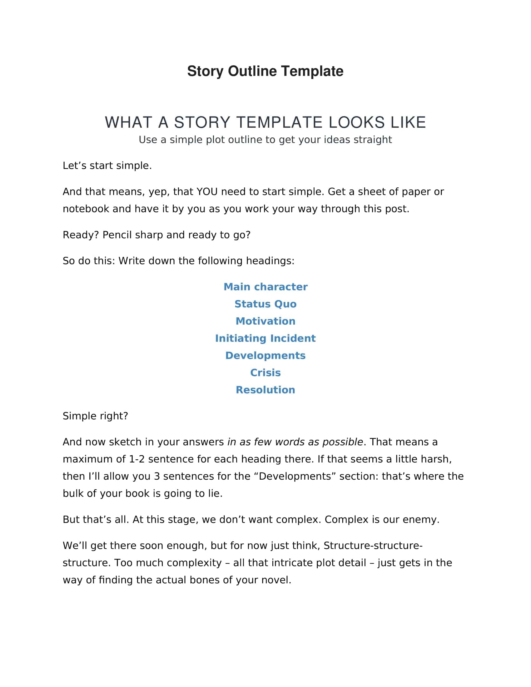 Free Printable Story Outline Templates PDF Word Excel Examples free-printable-story-outline-templates-pdf-word-excel-examples