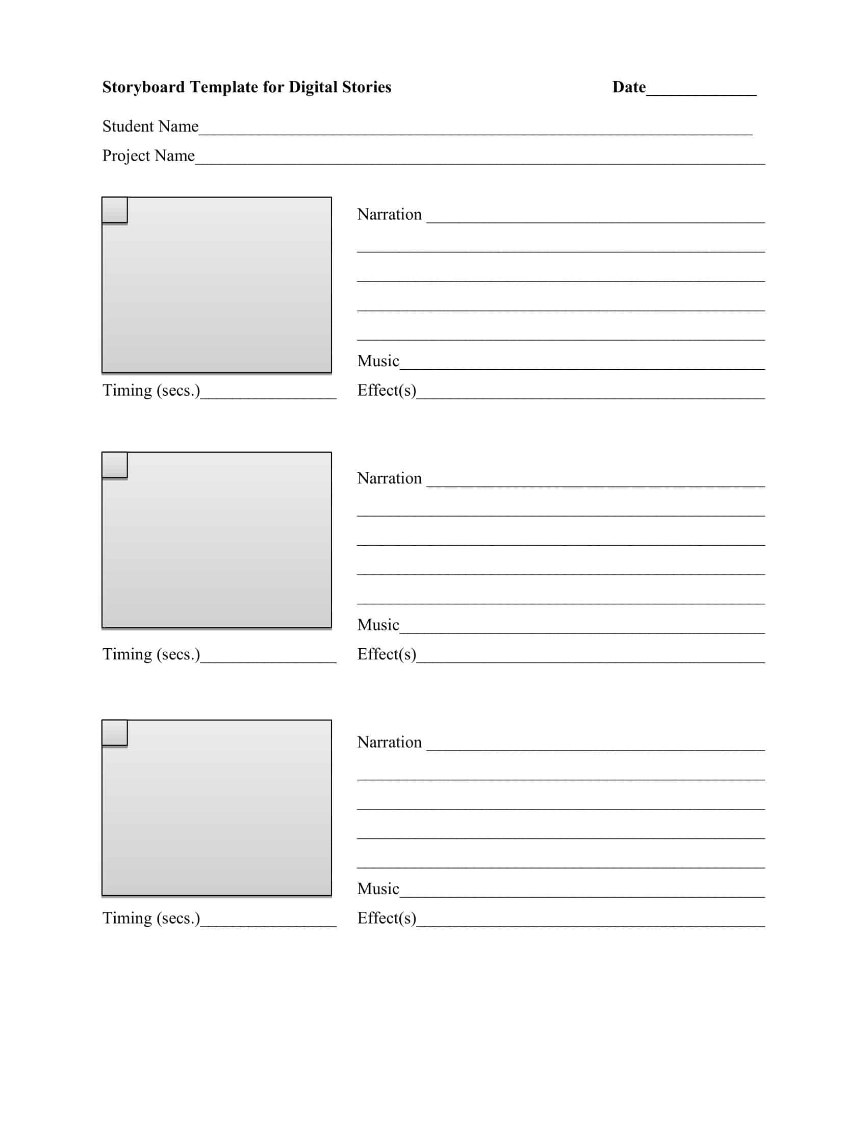storyboards template storyboards template