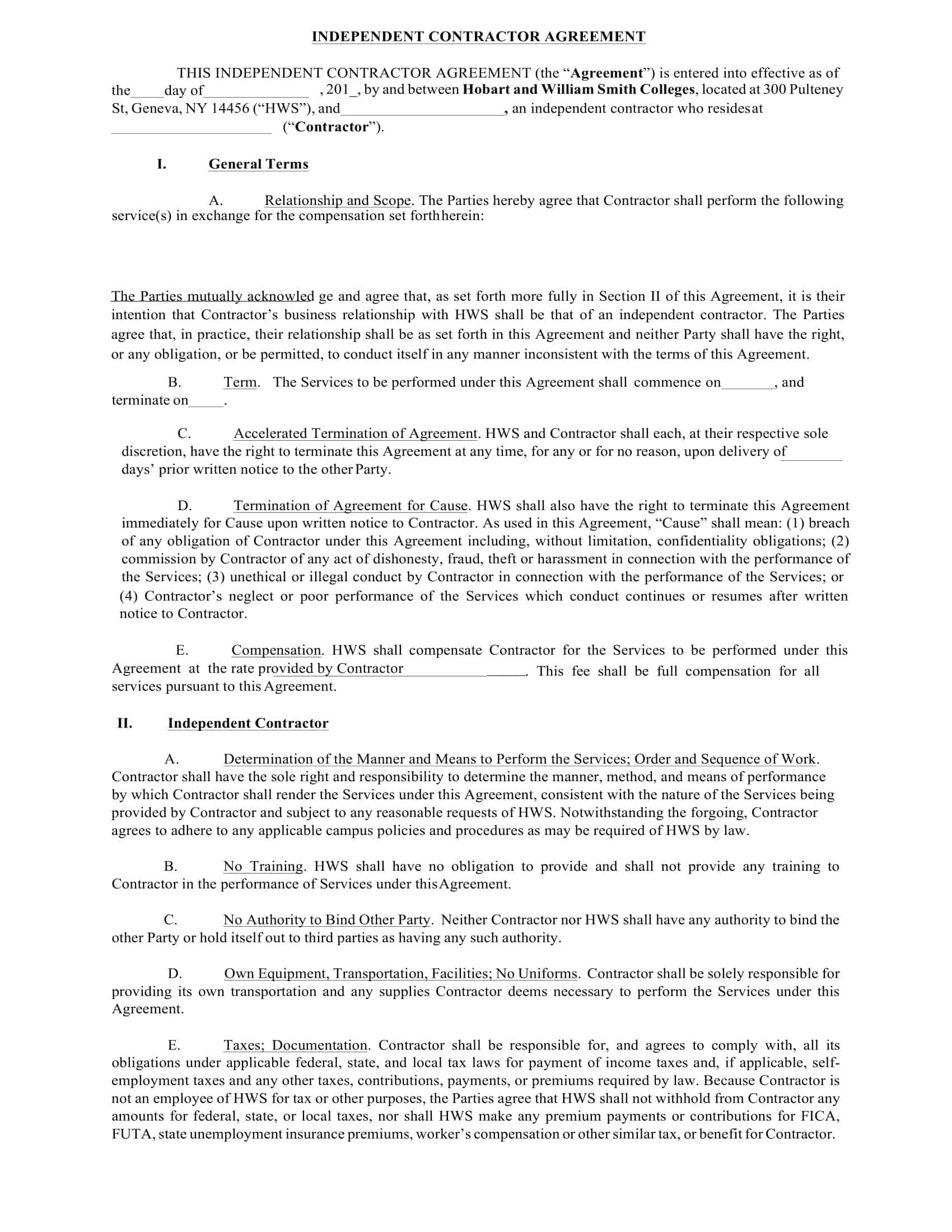 subcontractor agreement form subcontractor agreement form