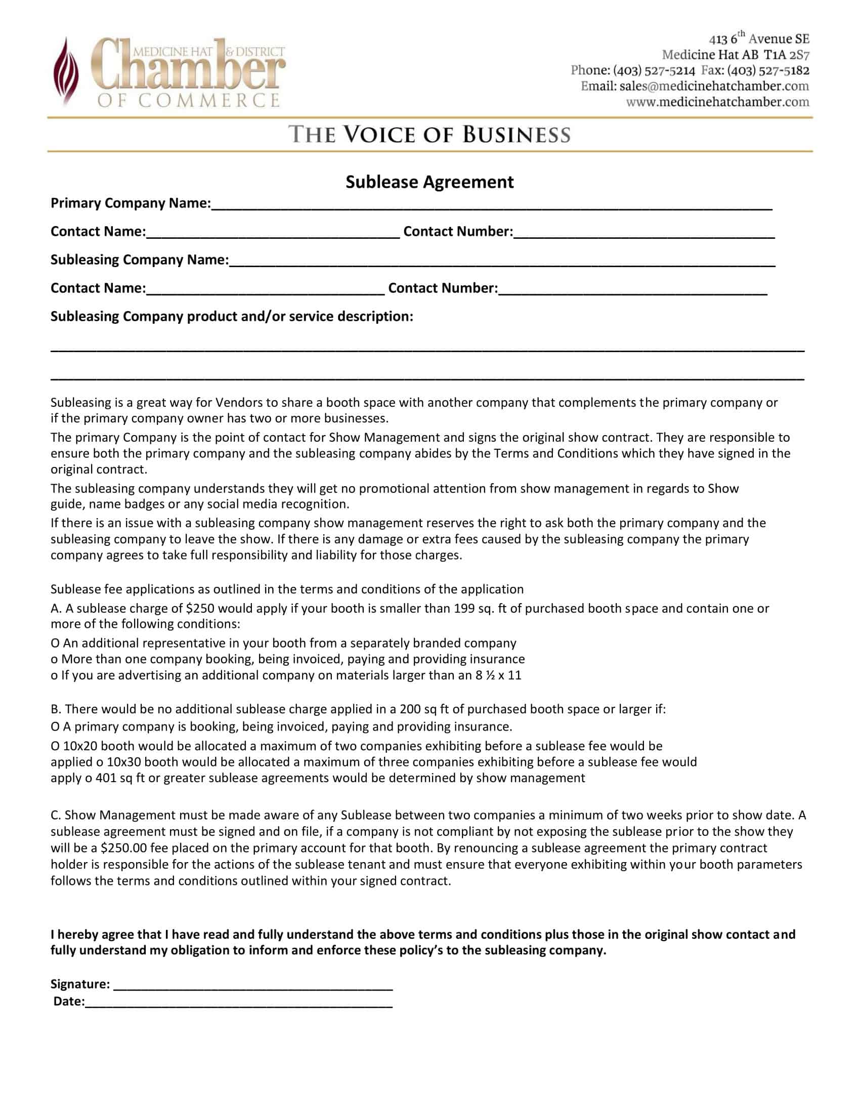 sublease commercial agreement sublease commercial agreement