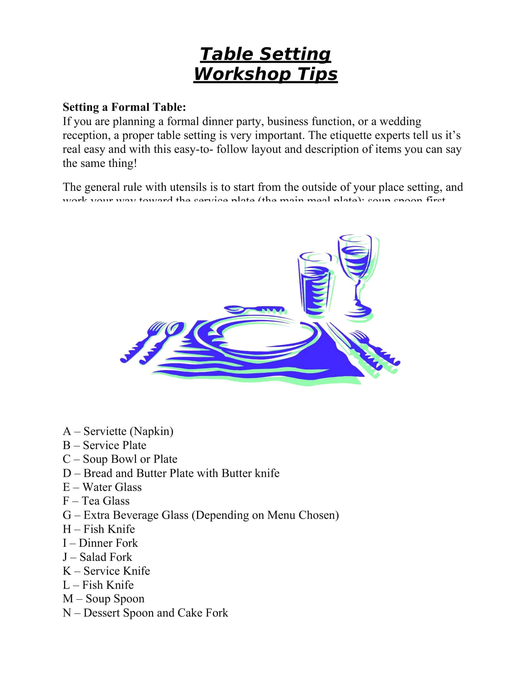 table place settings table place settings