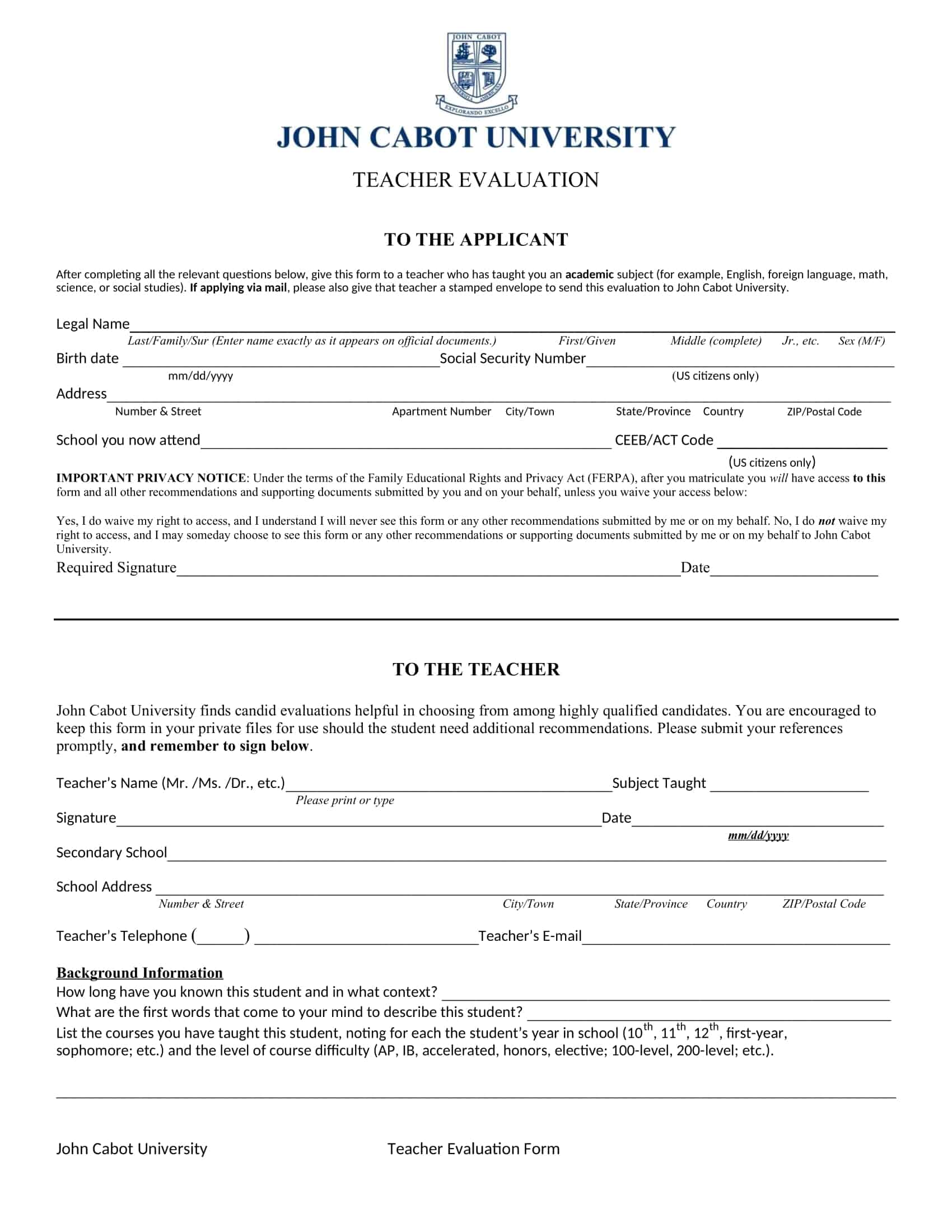 teacher performance evaluation form teacher performance evaluation form