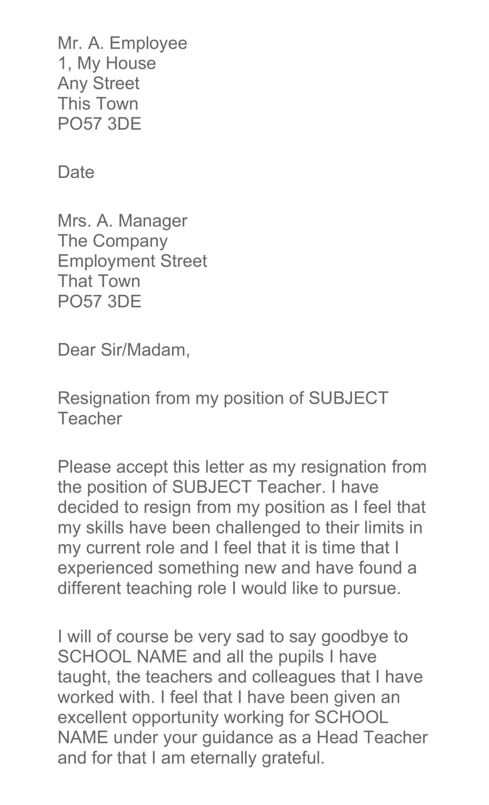 teacher resignation letter to parents teacher resignation letter to parents