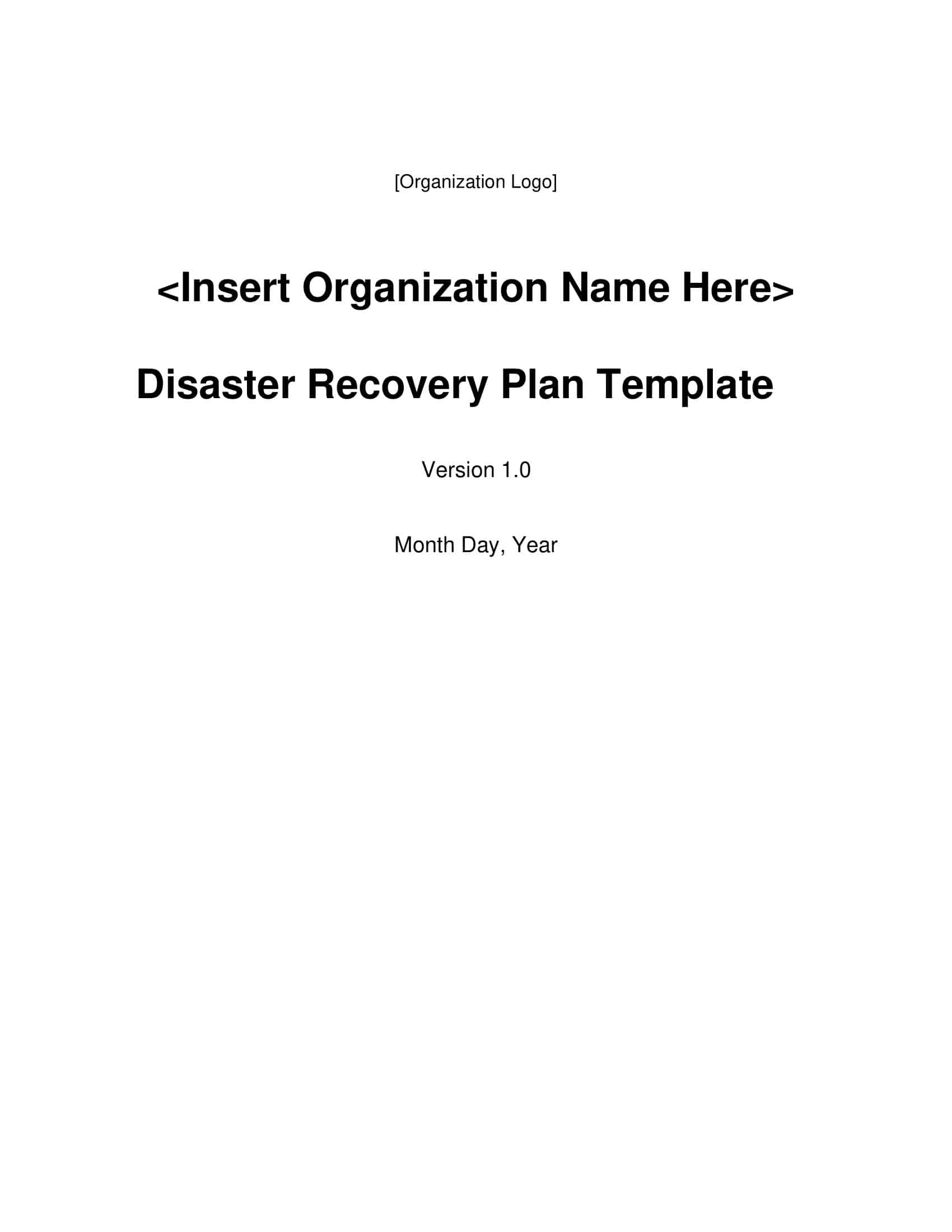 template disaster recovery plan template disaster recovery plan