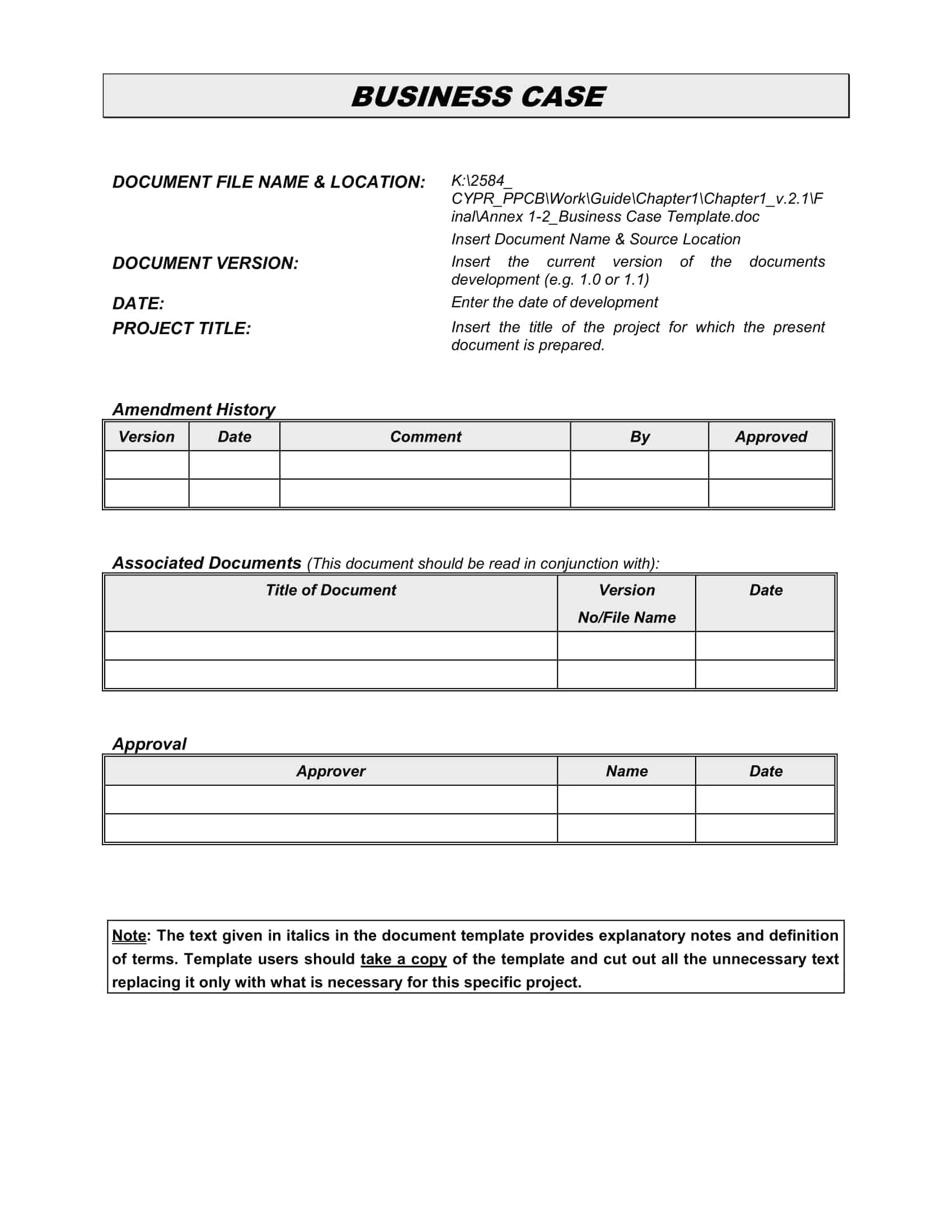 template for business case template for business case