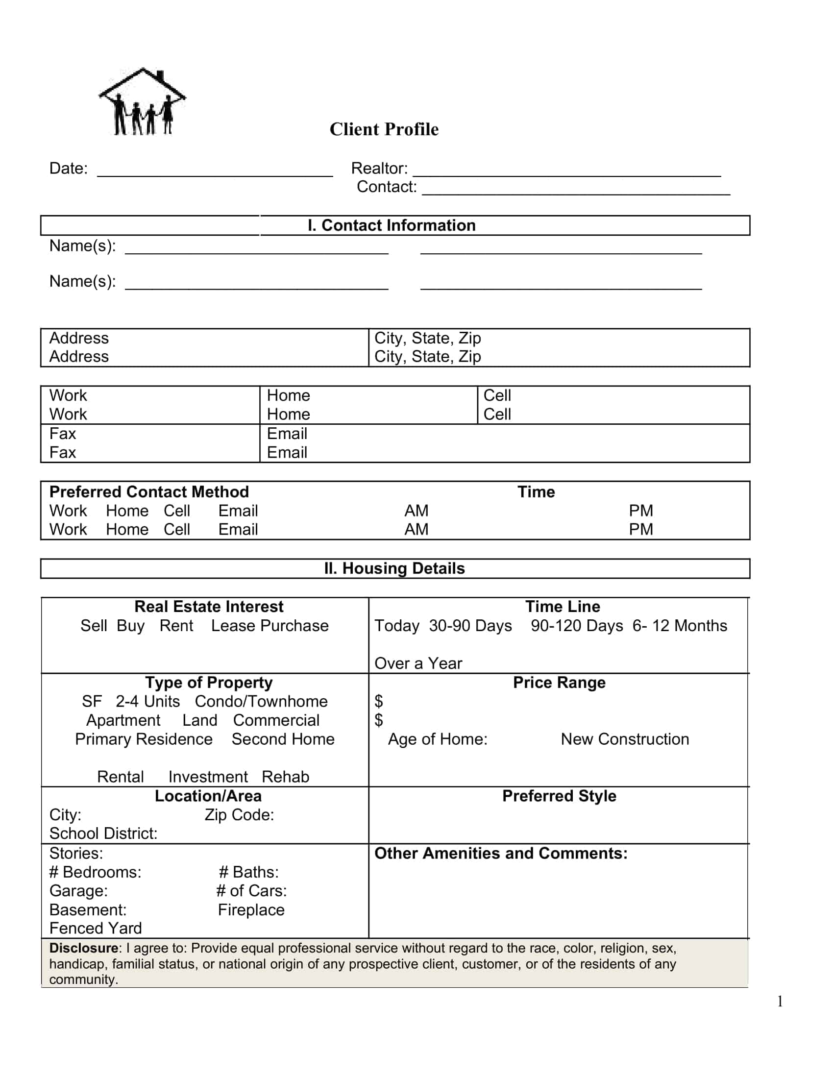 template for customer profile template for customer profile