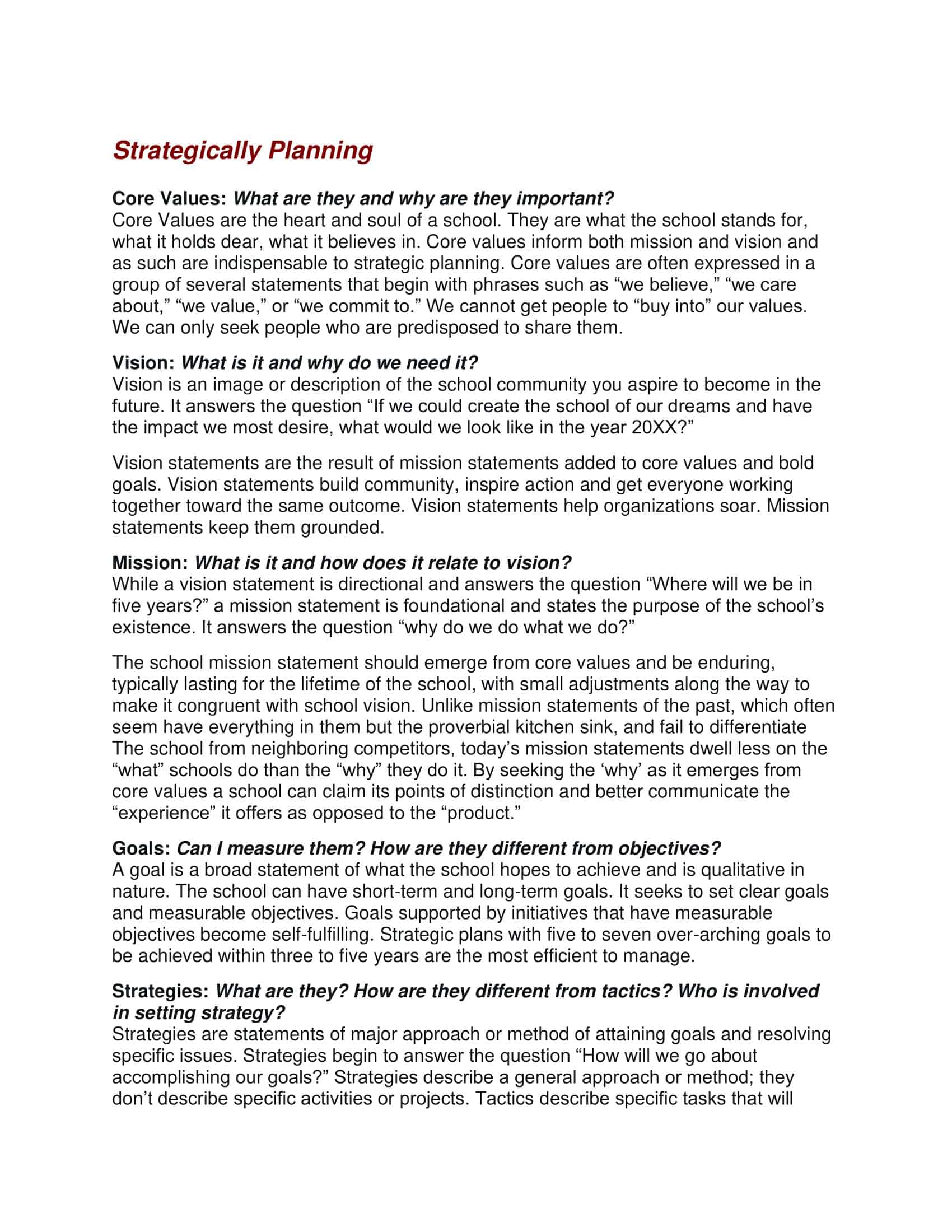 template for strategic plan template for strategic plan