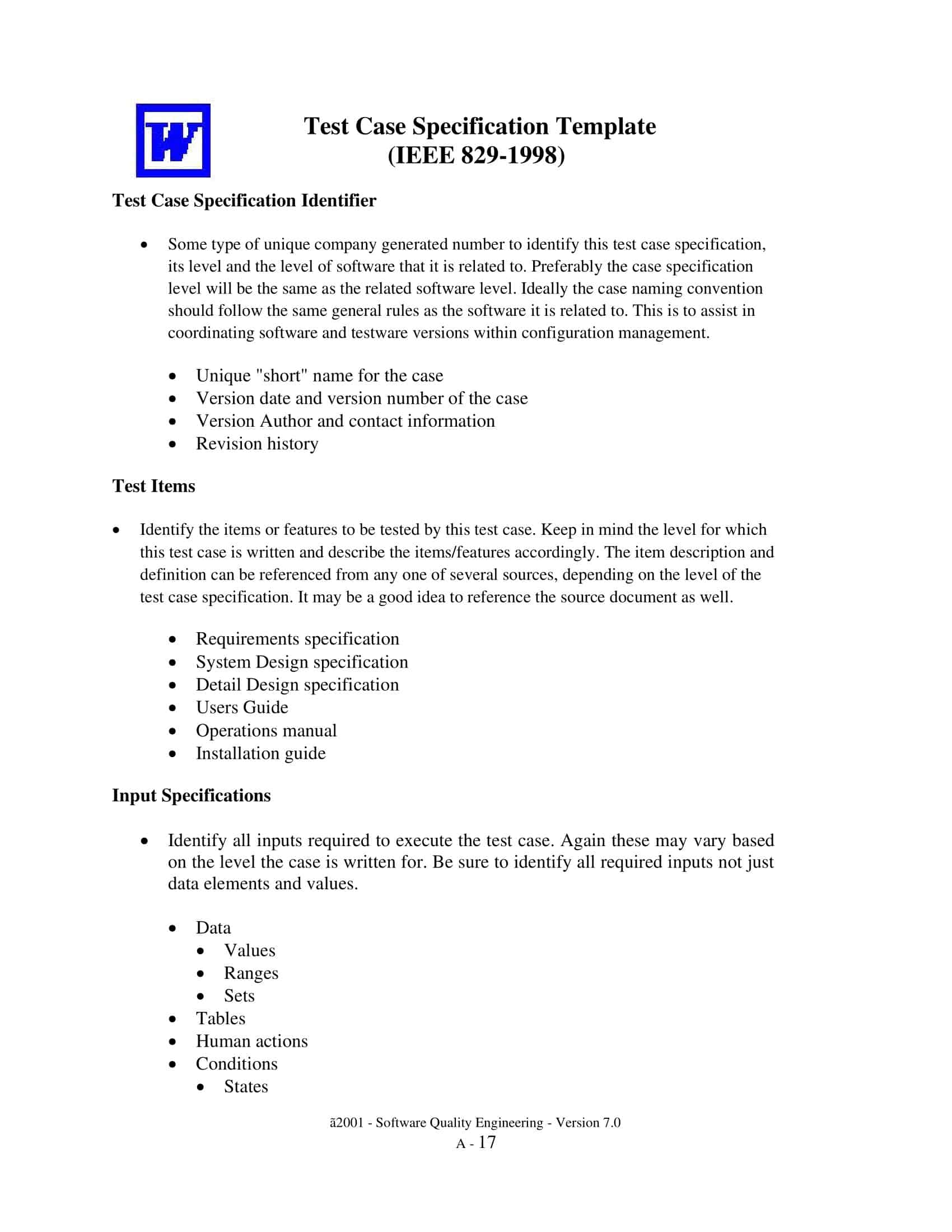 template for test cases template for test cases