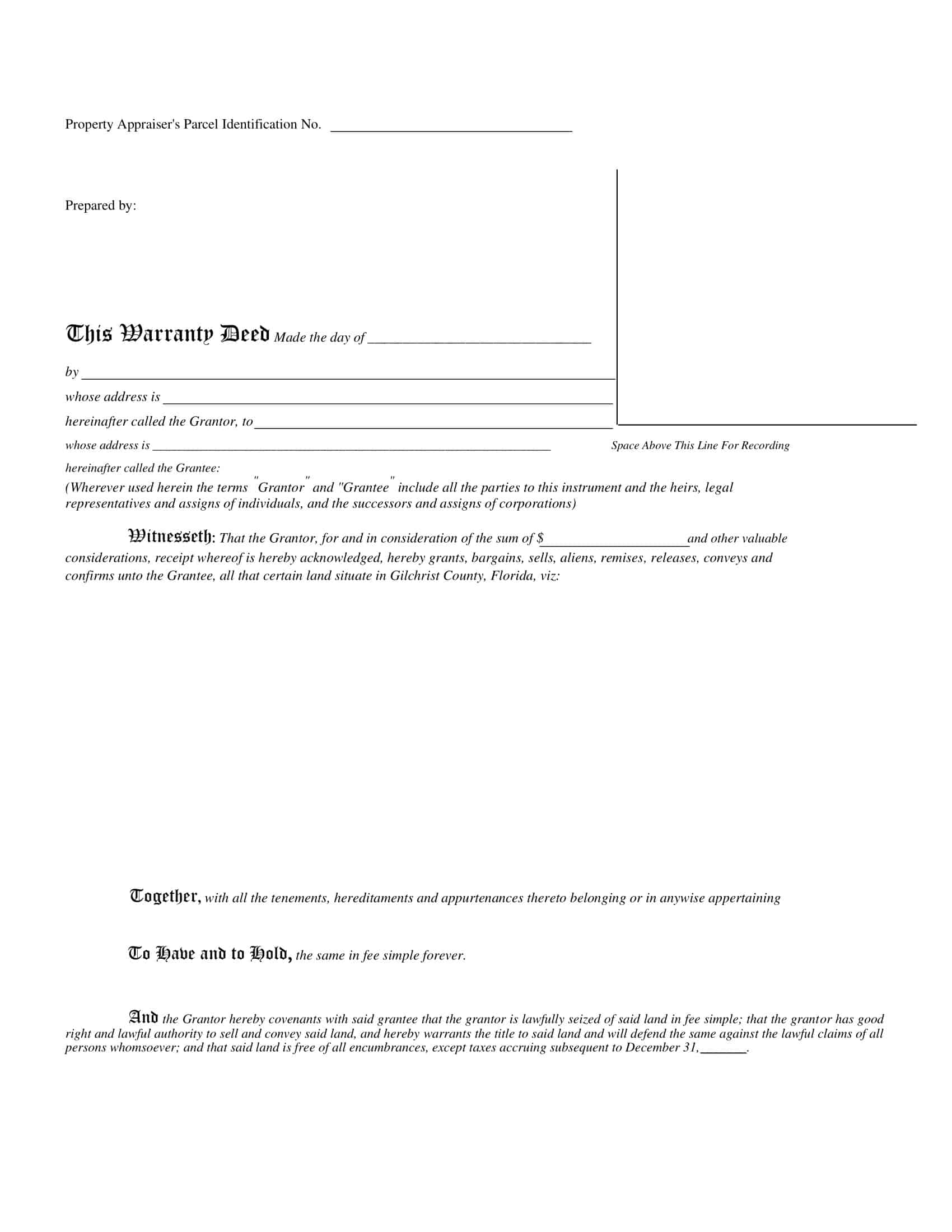 template for warranty deed template for warranty deed