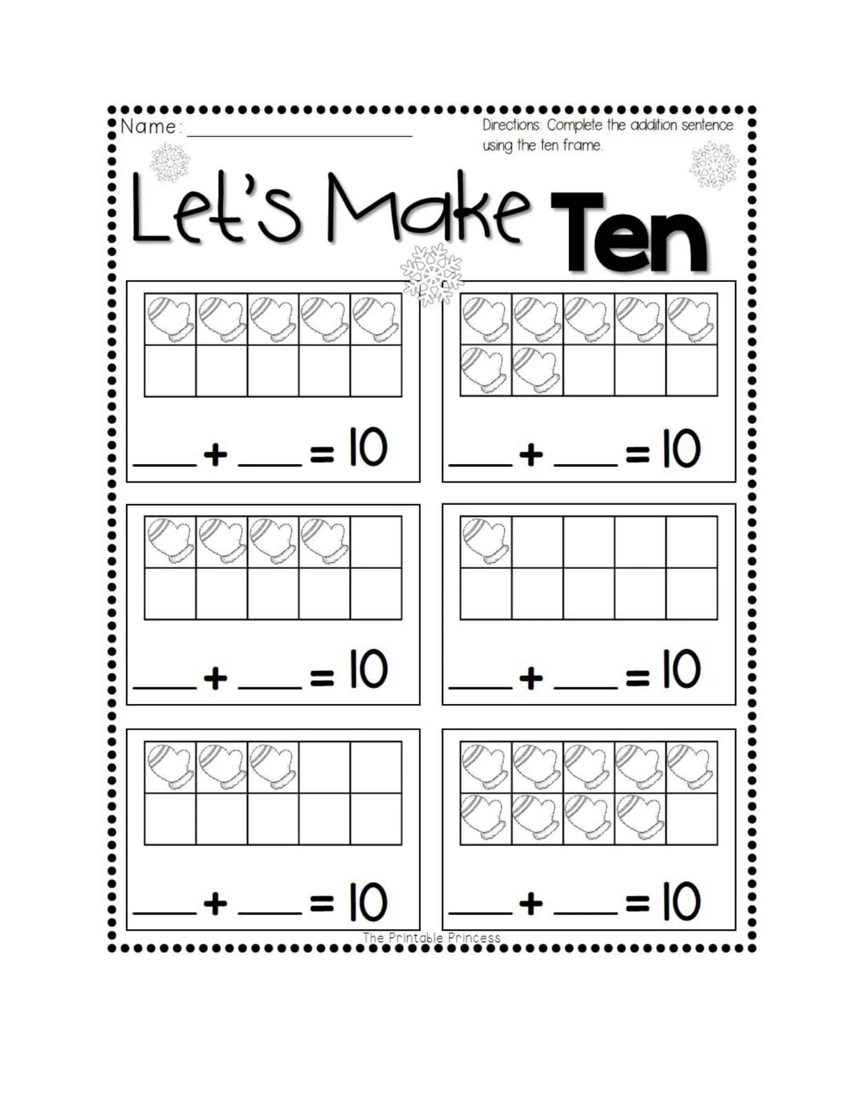 ten frames printable ten frames printable
