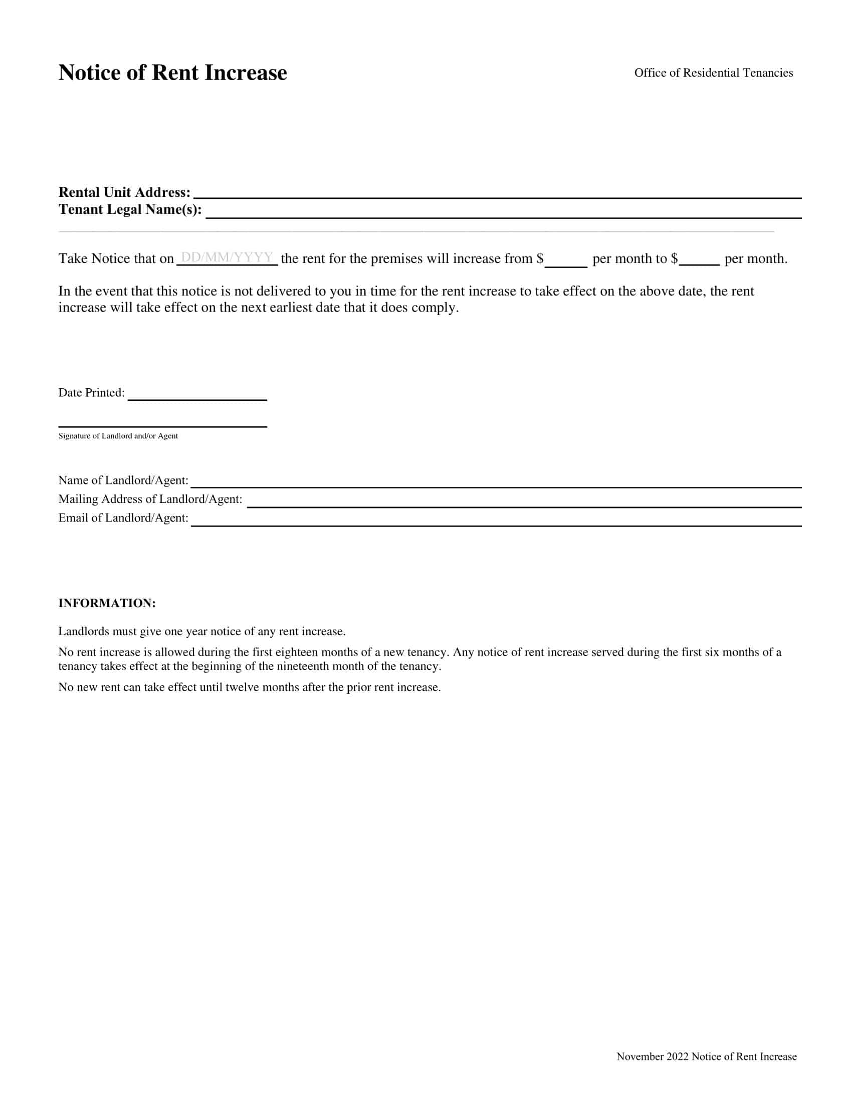 tenant rent increase letter tenant rent increase letter