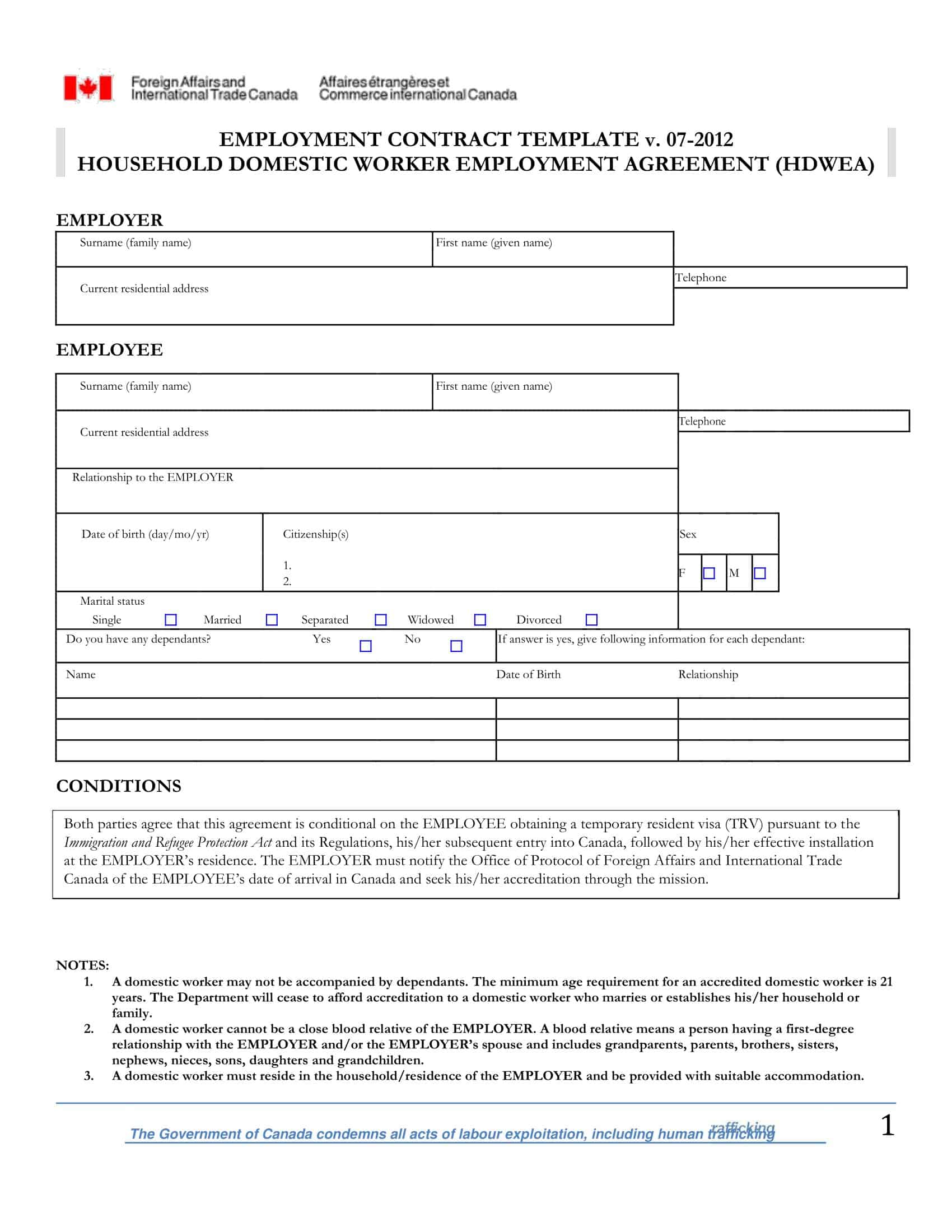 termination of employment contract termination of employment contract