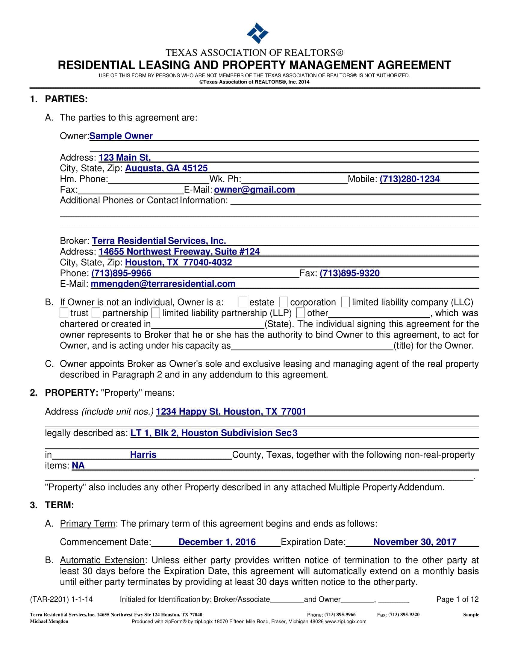 termination of property management agreement termination of property management agreement