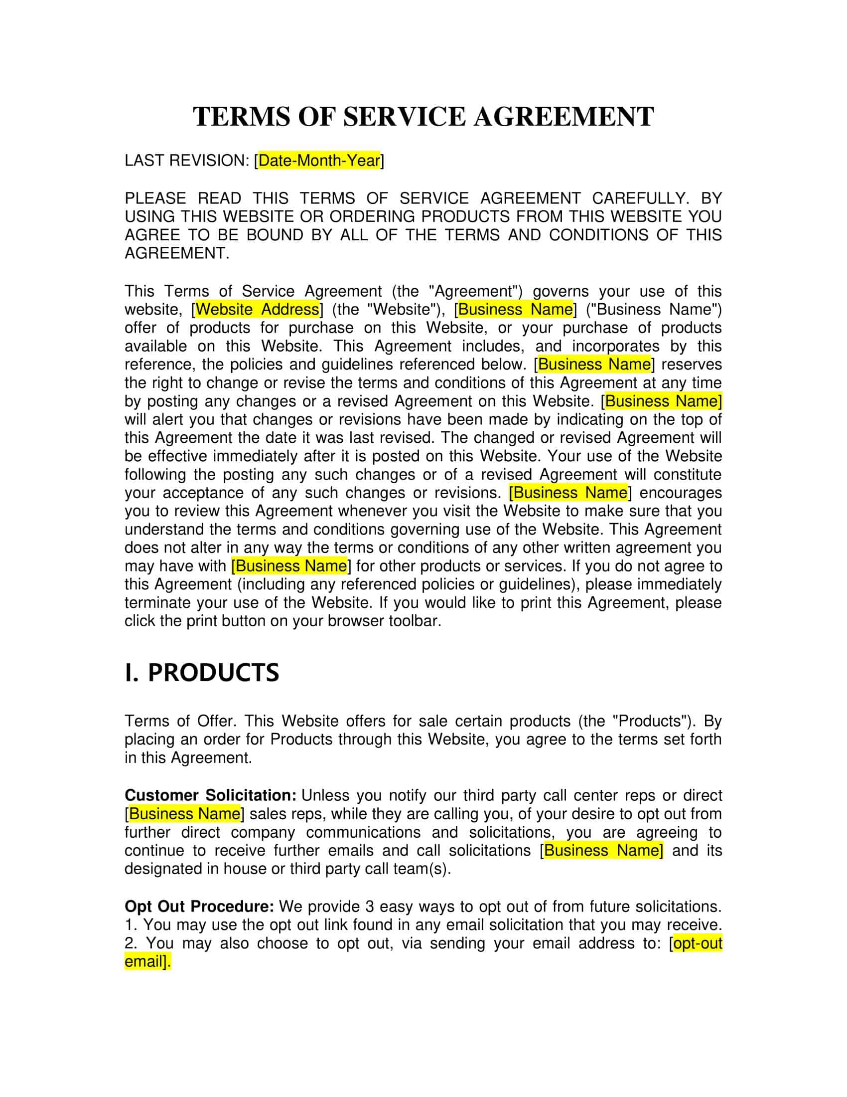 Free Printable Terms And Conditions Templates PDF Word Simple