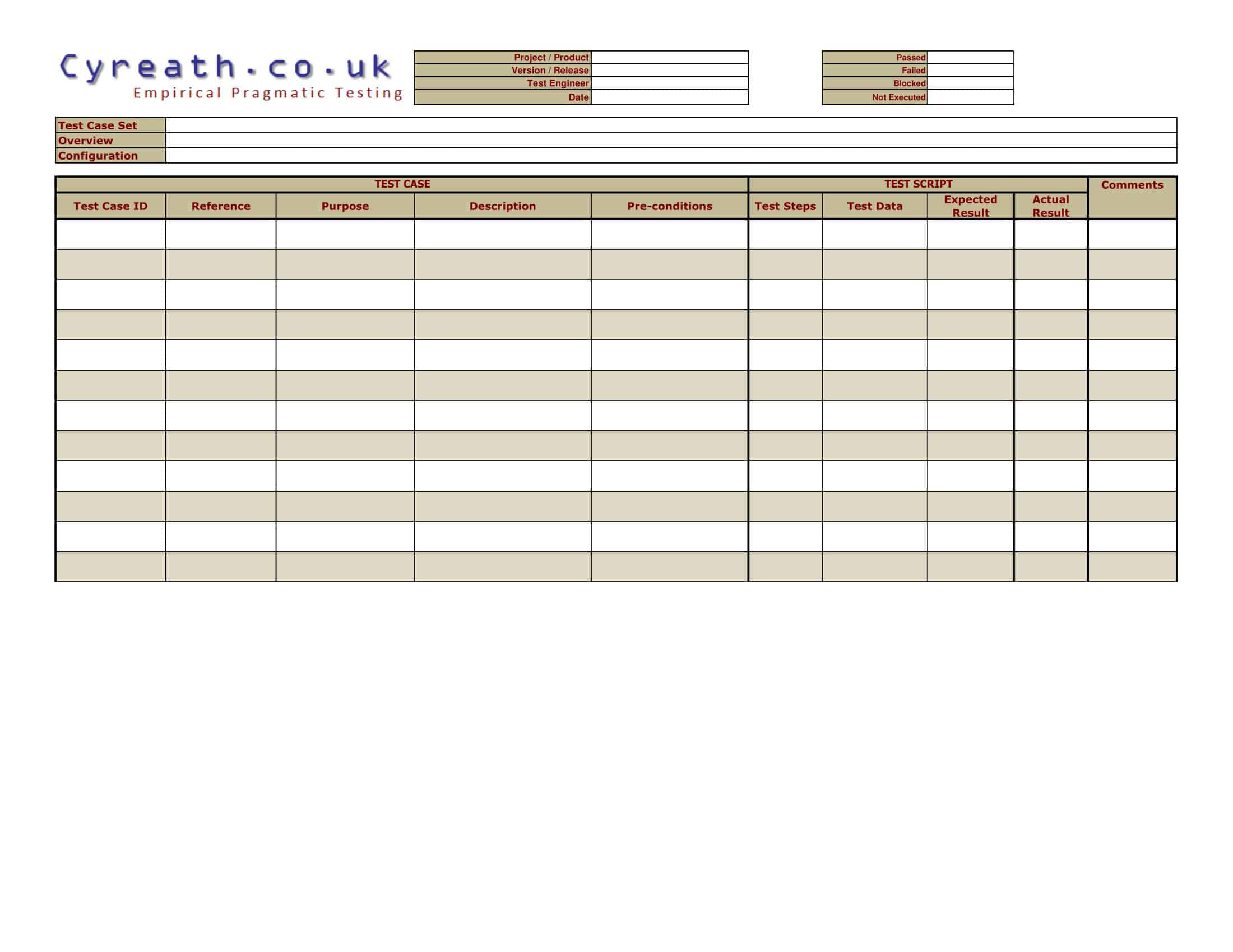 test case excel template test case excel template