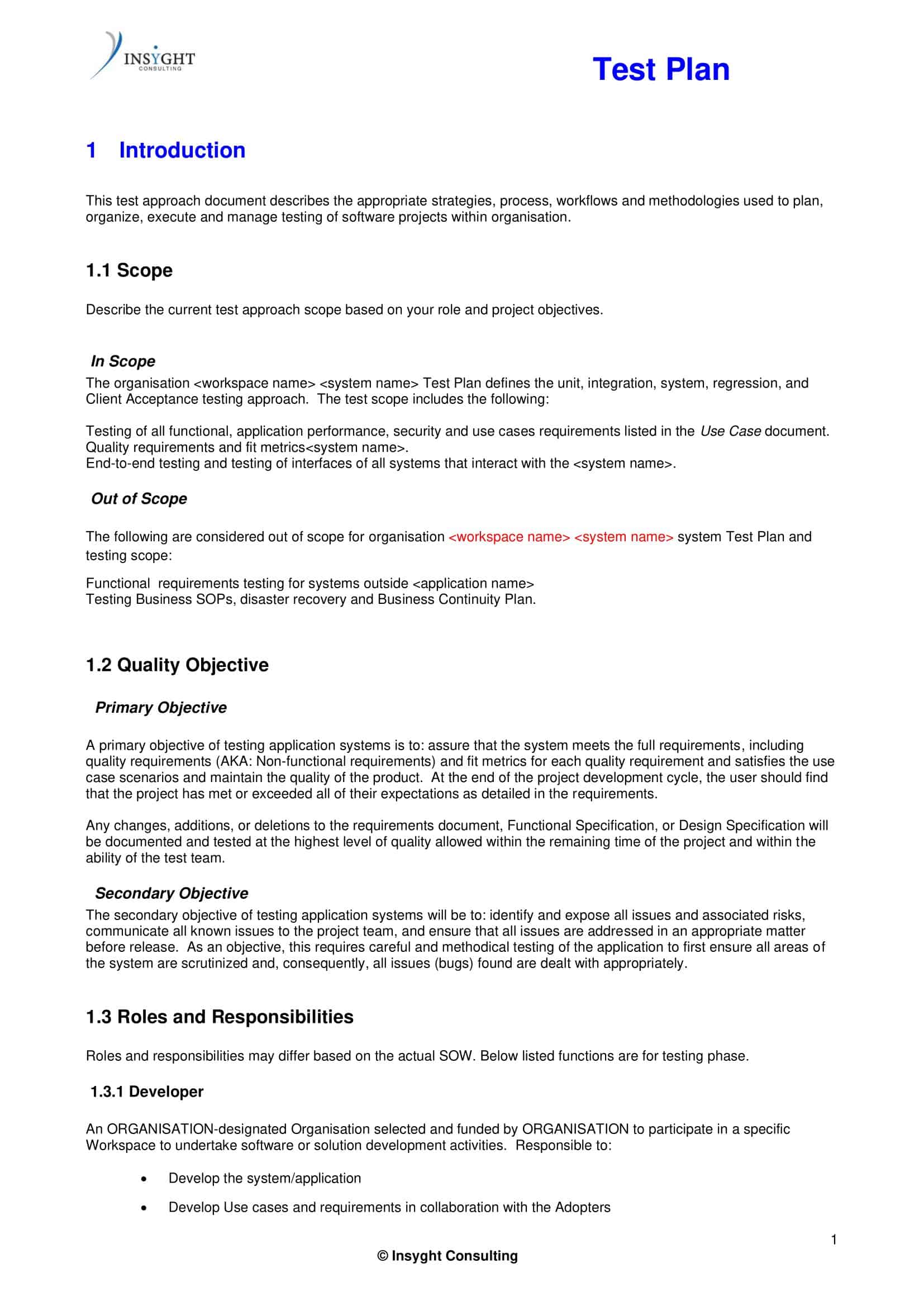 test case plan template test case plan template